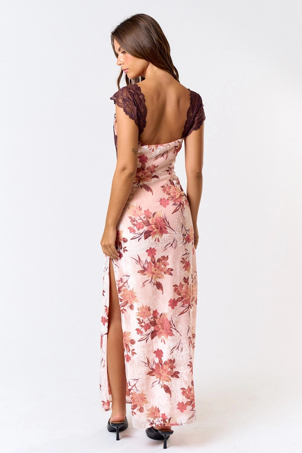 Anna Velvet Lace Maxi Dress