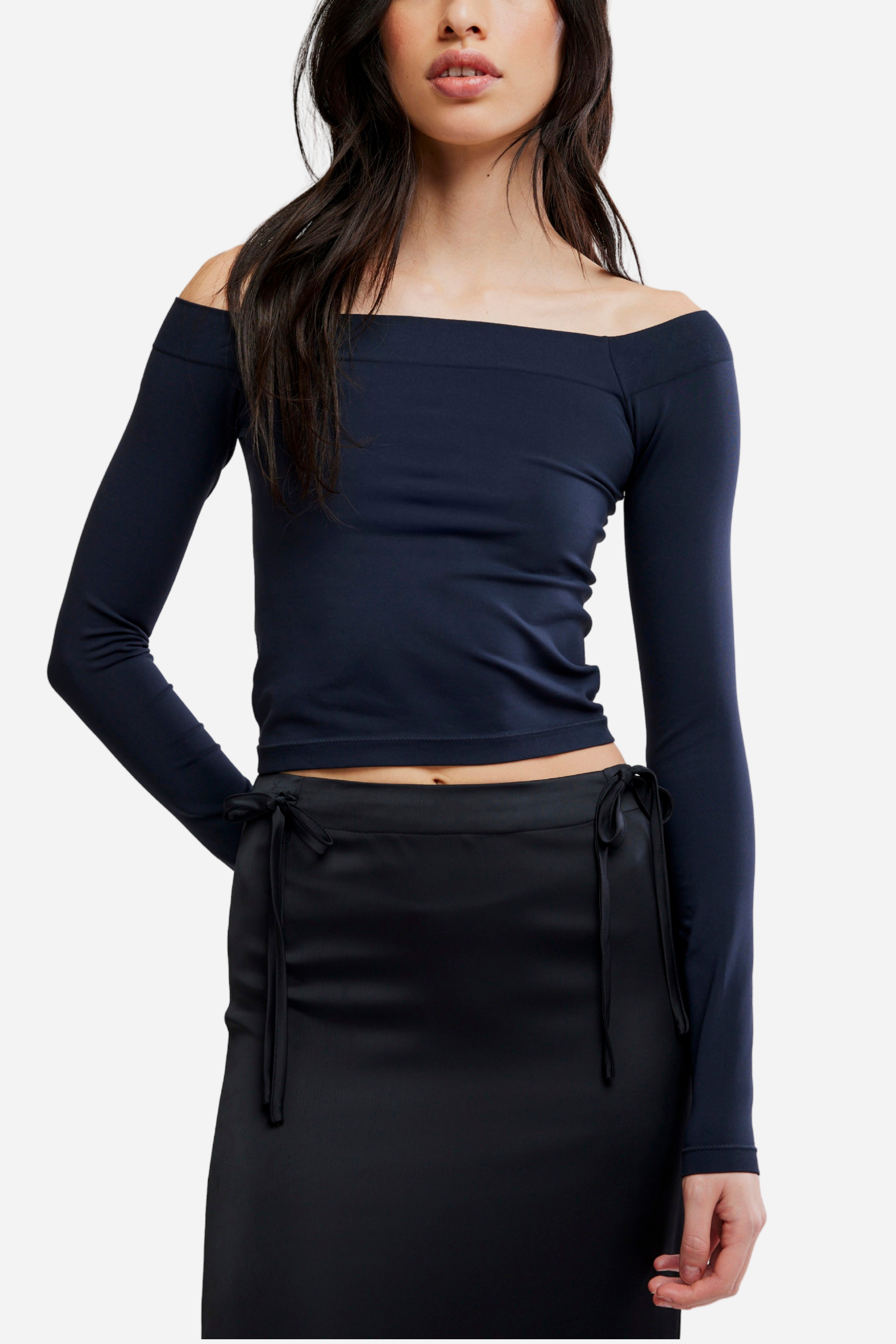 Free People Round Two Off The Shoulder Top - Black