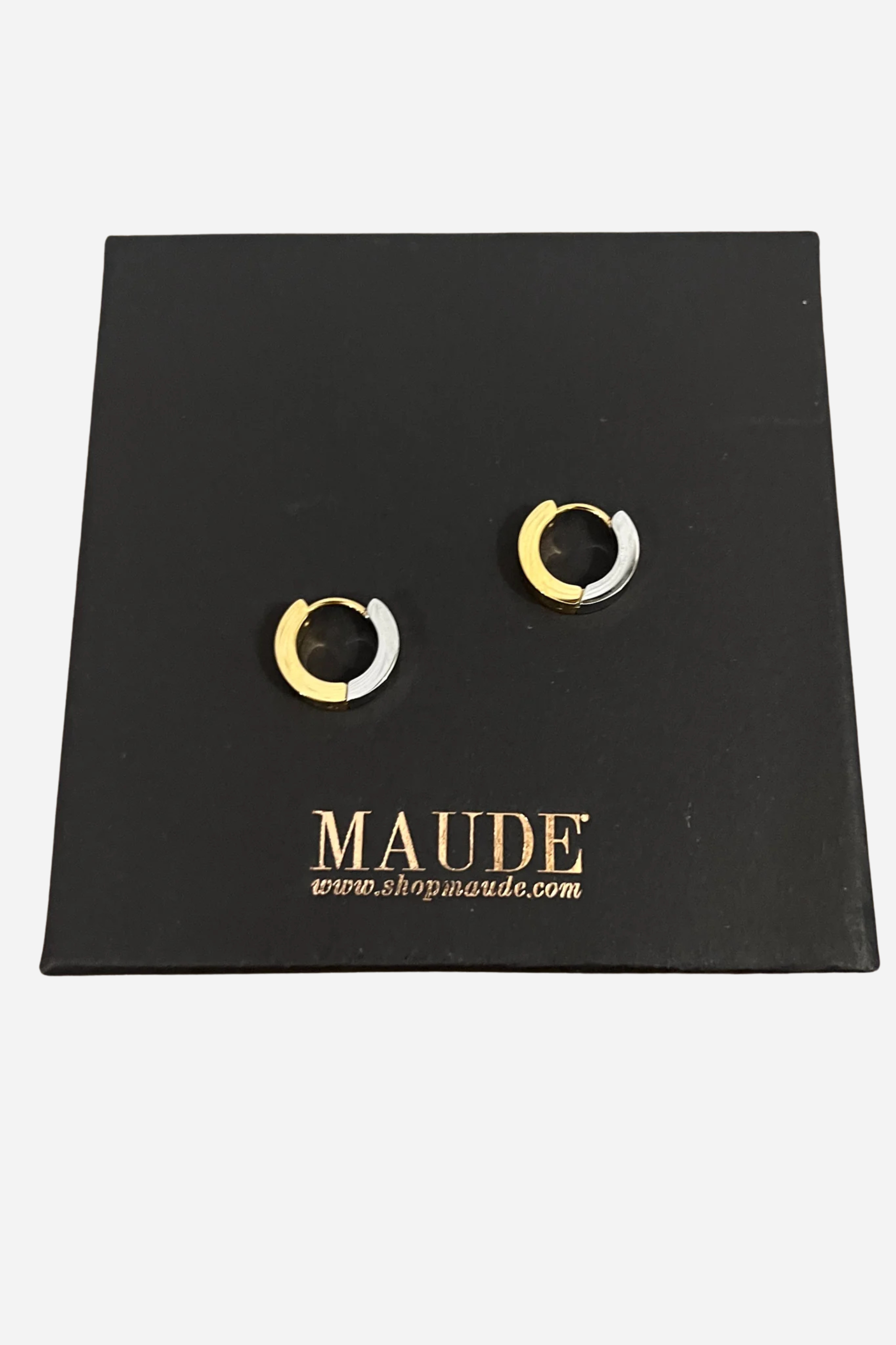 18K Mixed Metal Baby Hoop Earrings