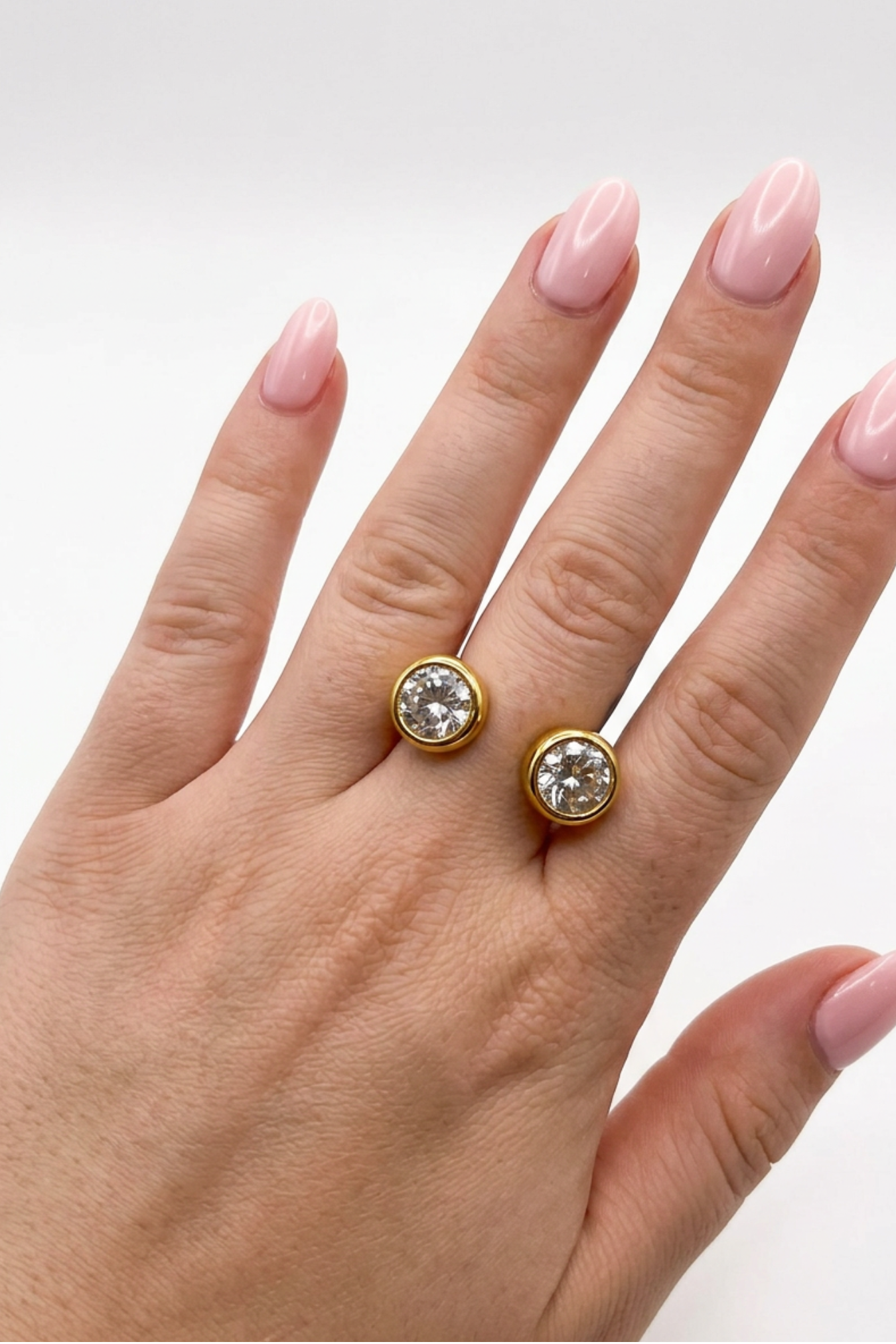 18K Double Diamond Ring