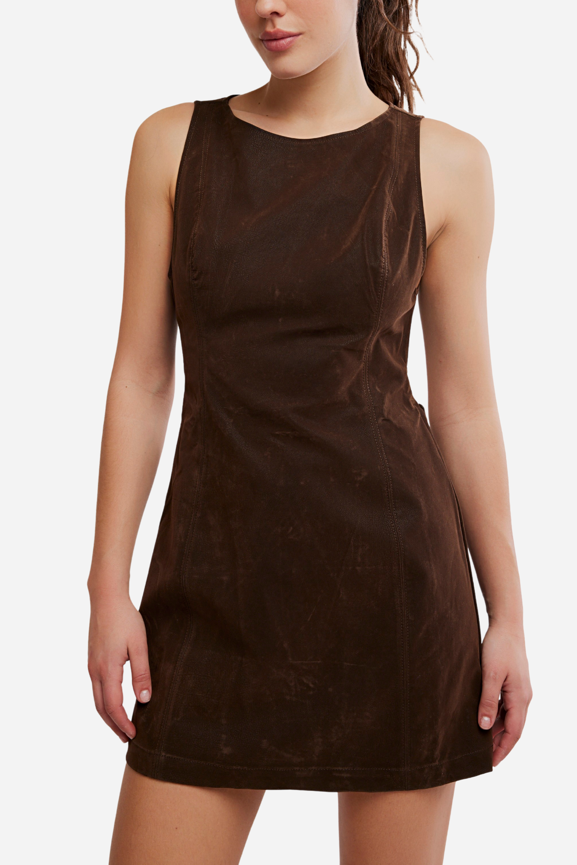 Free People Atlas Suede Mini - Chocolate Brown
