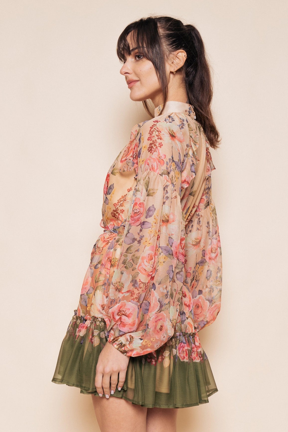 Sheer Flowy Mini Dress