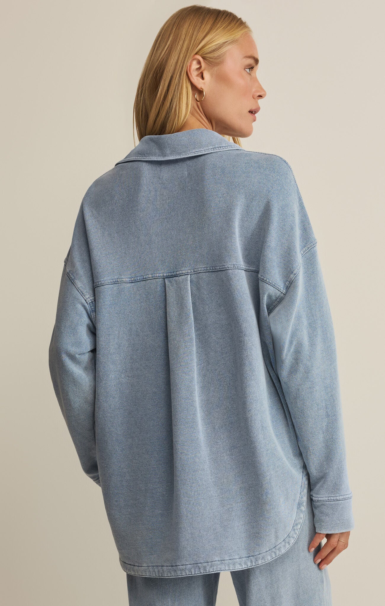 Z Supply All Day Knit Denim Jacket - Ocean Air Indigo