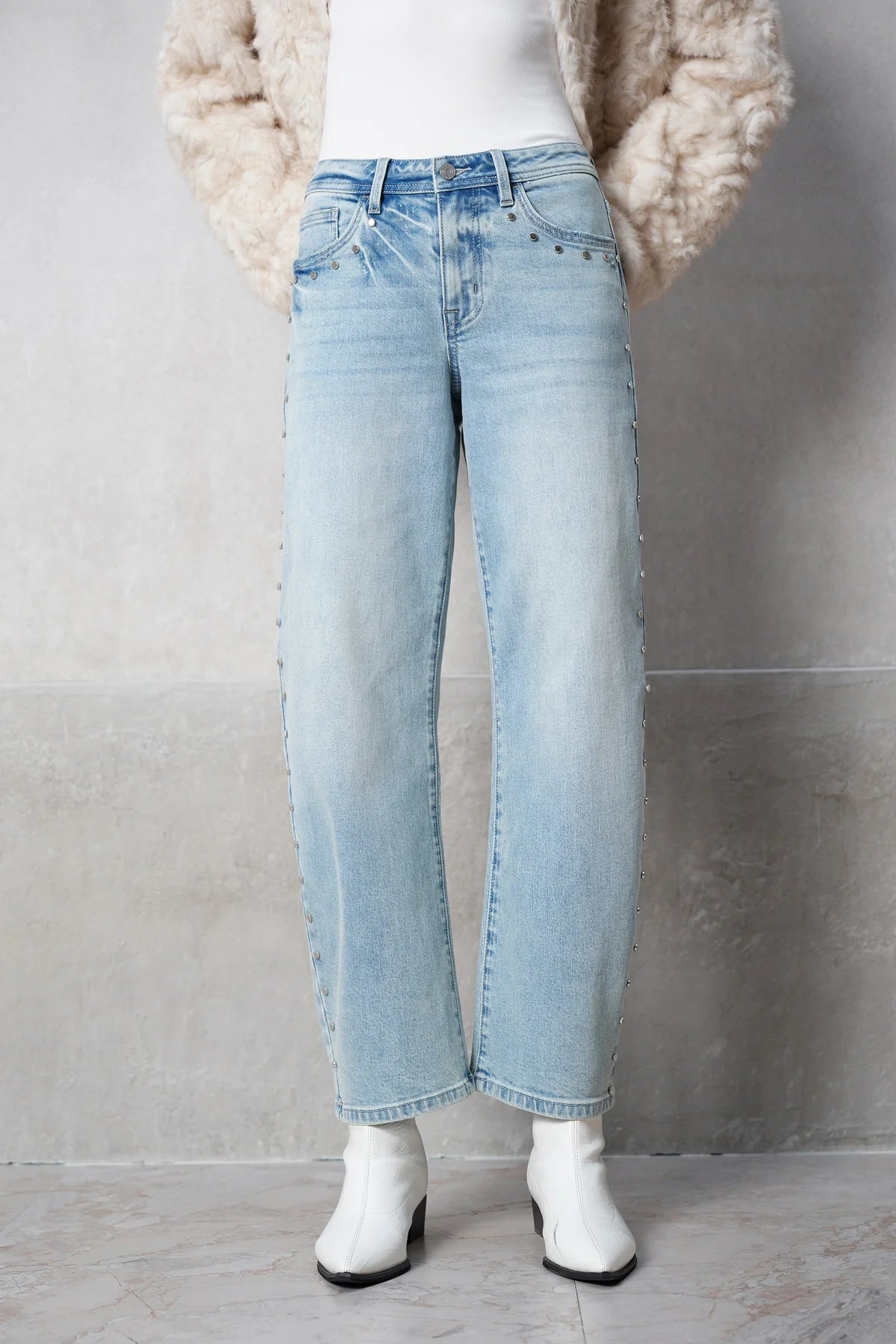 Tokyo Mid Rise Studded Jeans - Luminara
