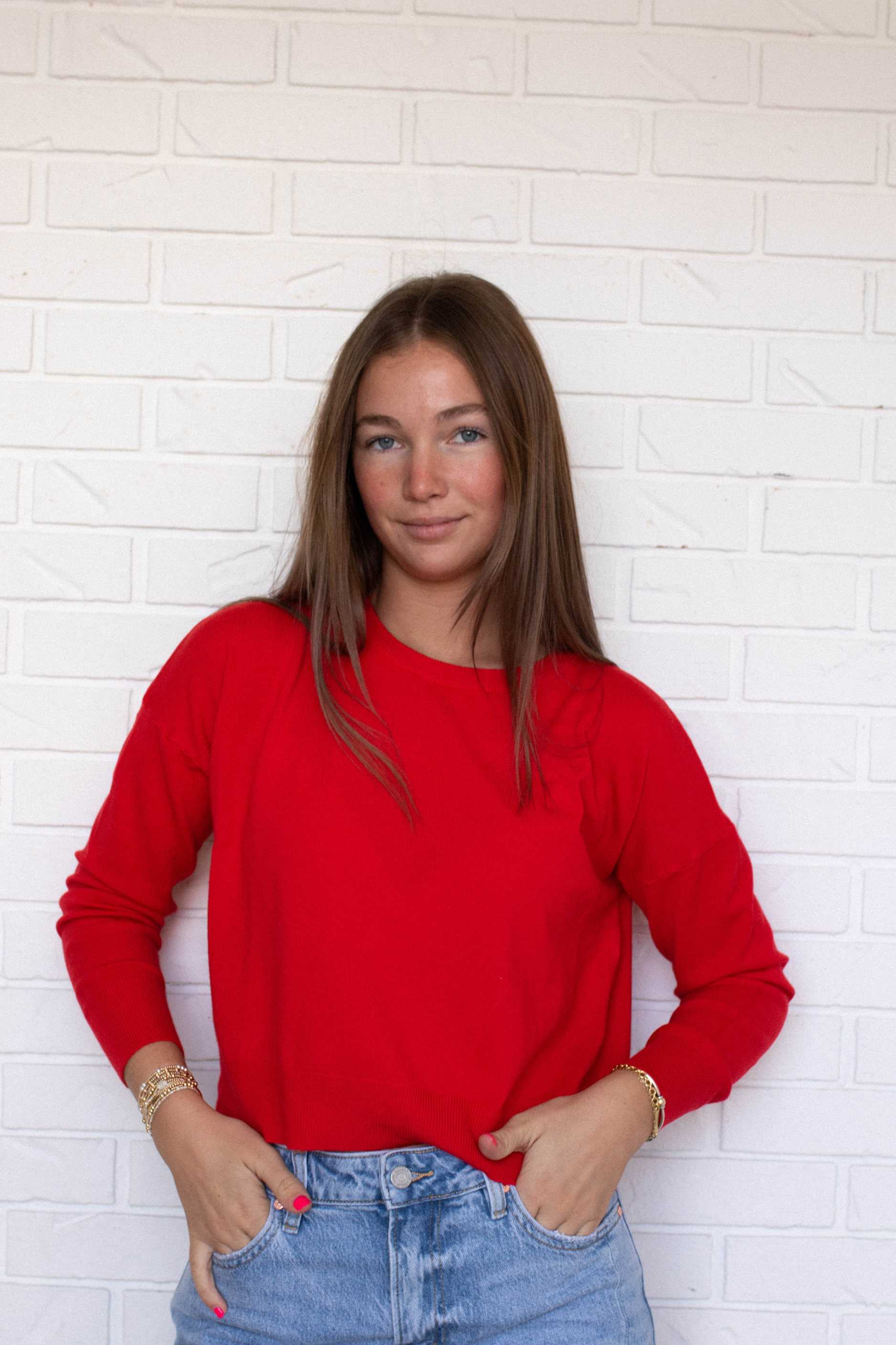 Polly Sweater - Cherry Red