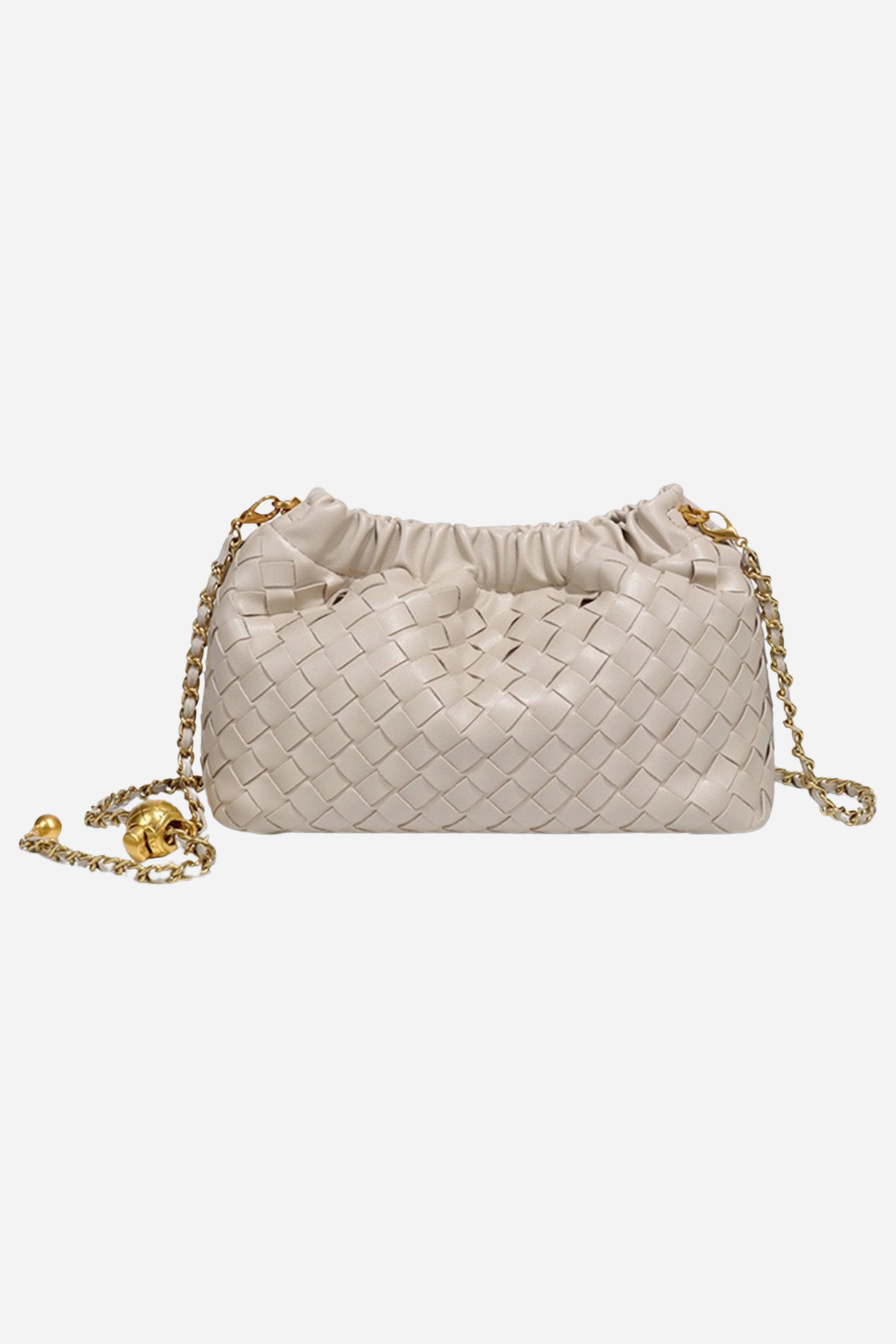 Cloud Woven Shoulder Bag - Beige