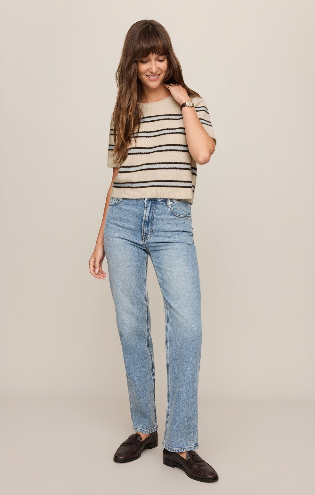 Z Supply - Gatewood Stripe Sweater - Light Oatmeal Heather