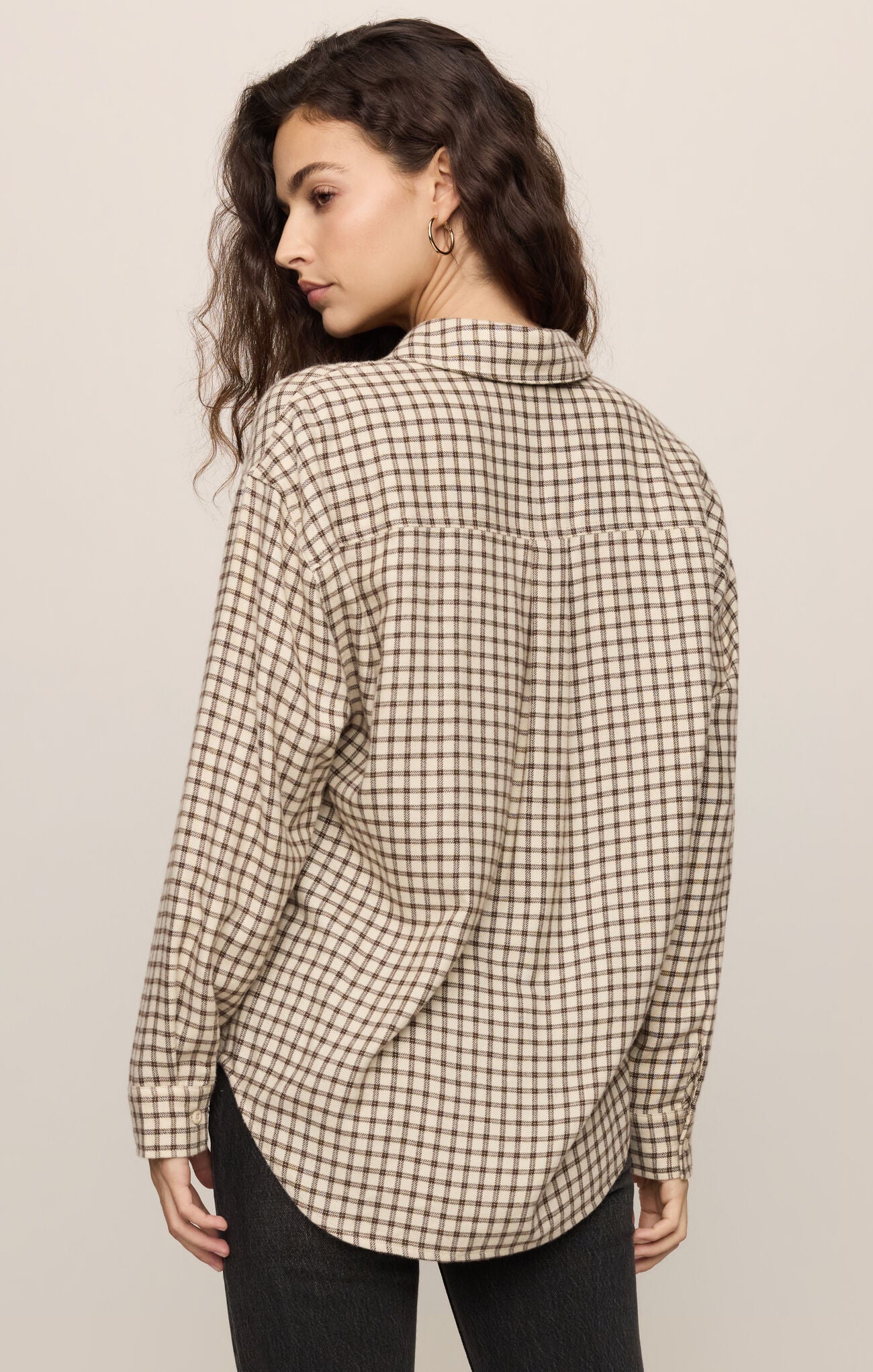 Z Supply River Plaid Button Up - Dark Chocolate