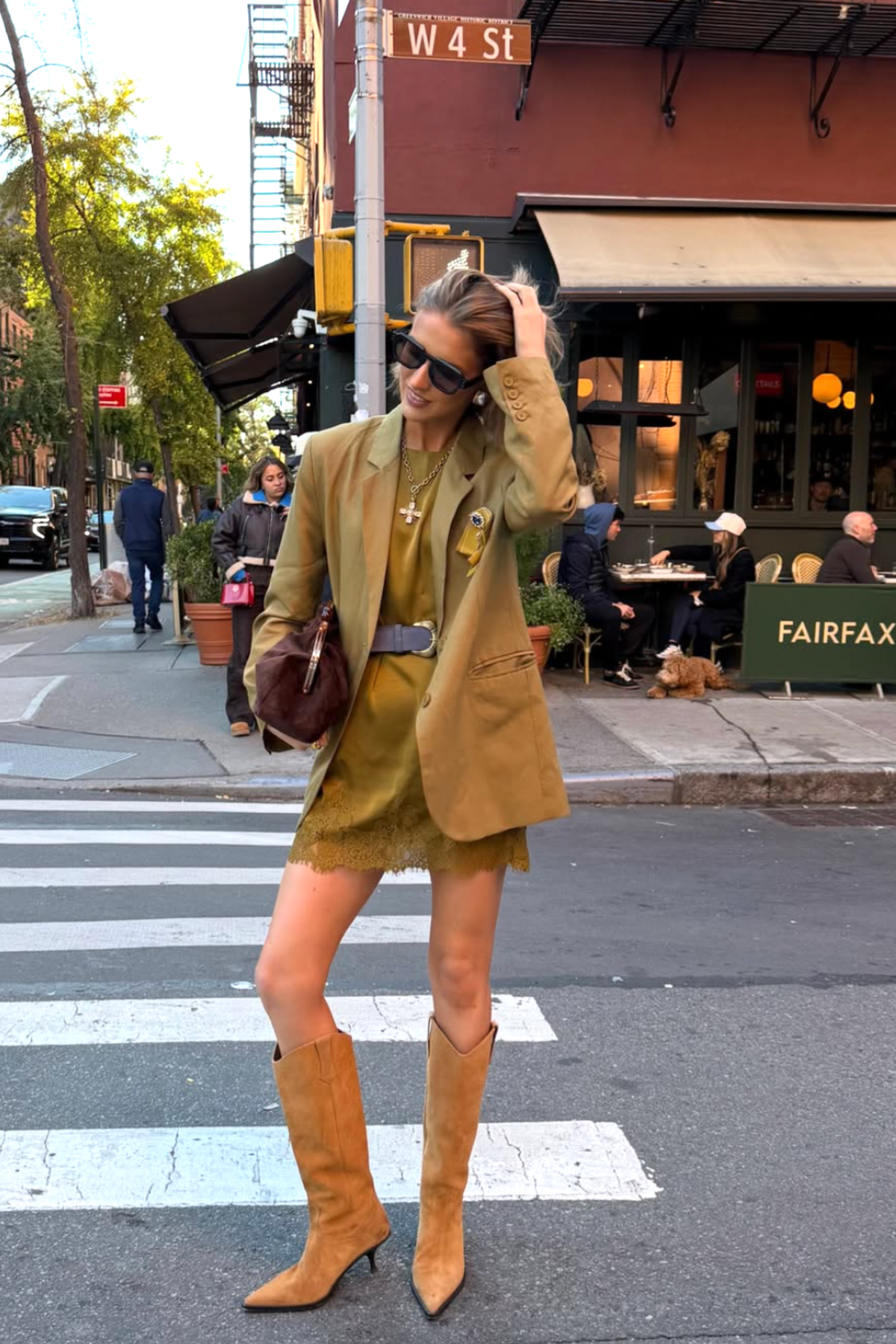 Free People - Daisy Slouch Kitten Heel Boots - Tan Suede