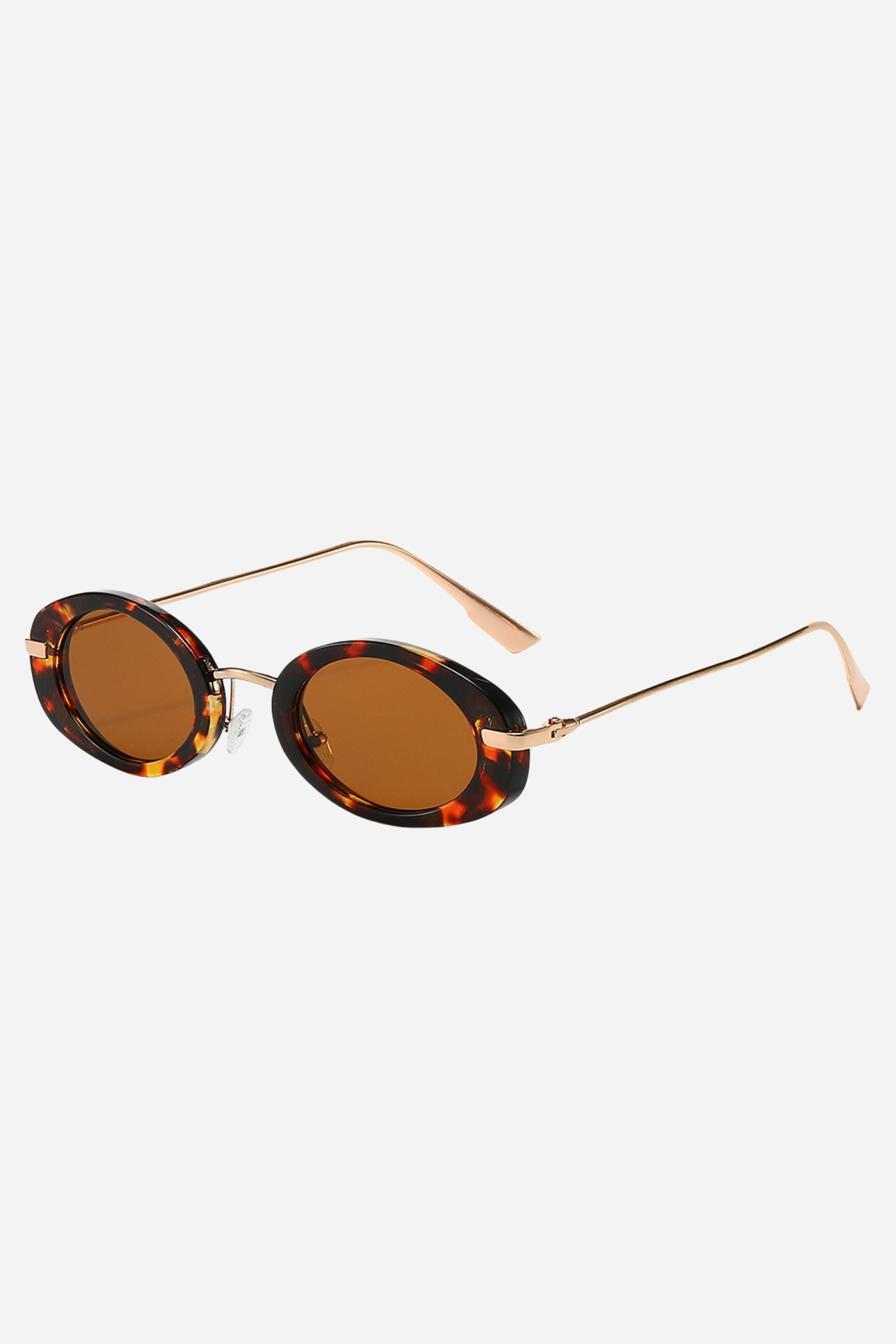 Retro Oval Sunglasses - Brown Leopard