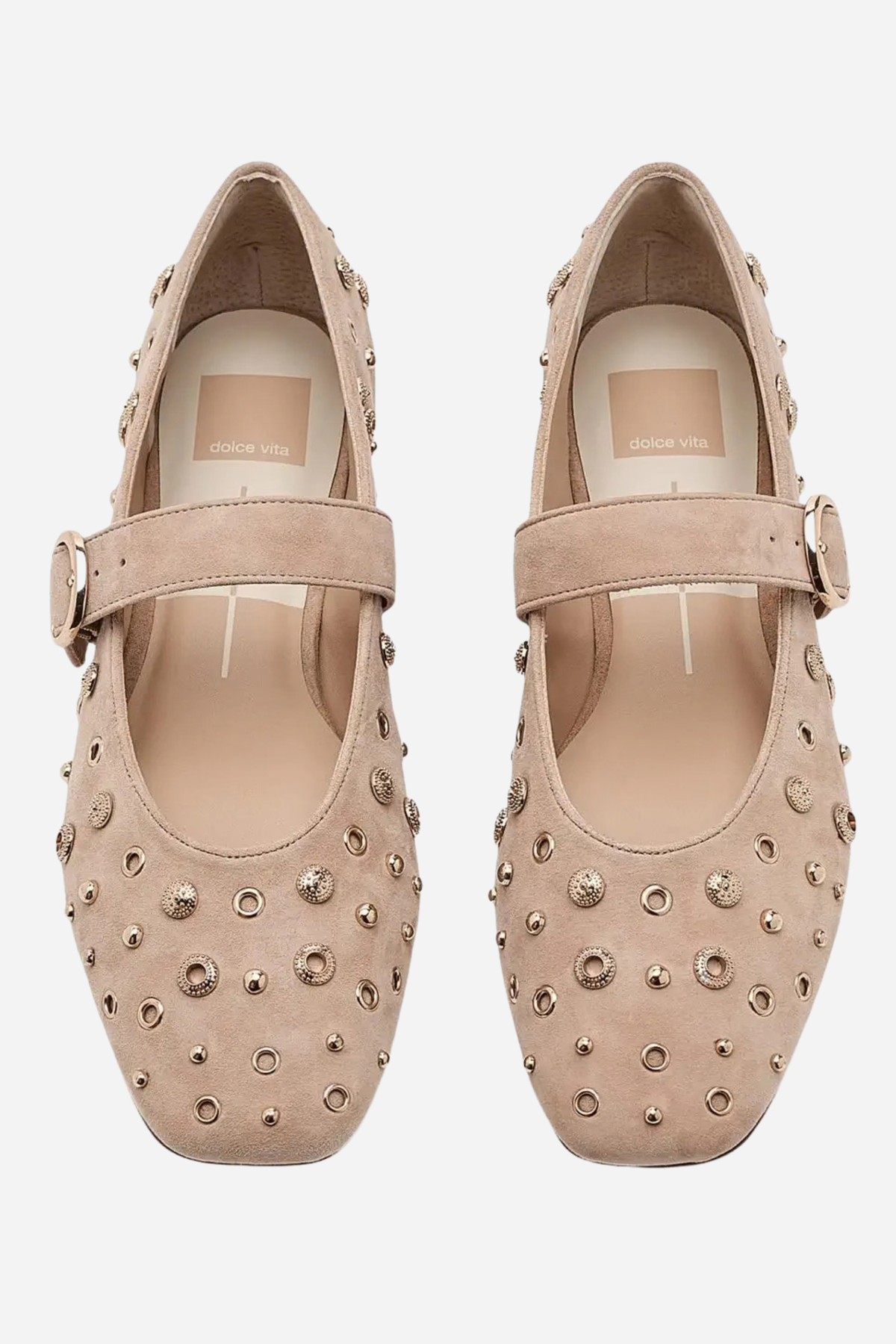 Dolce Vita - Mella Stud Flats - Camel Suede