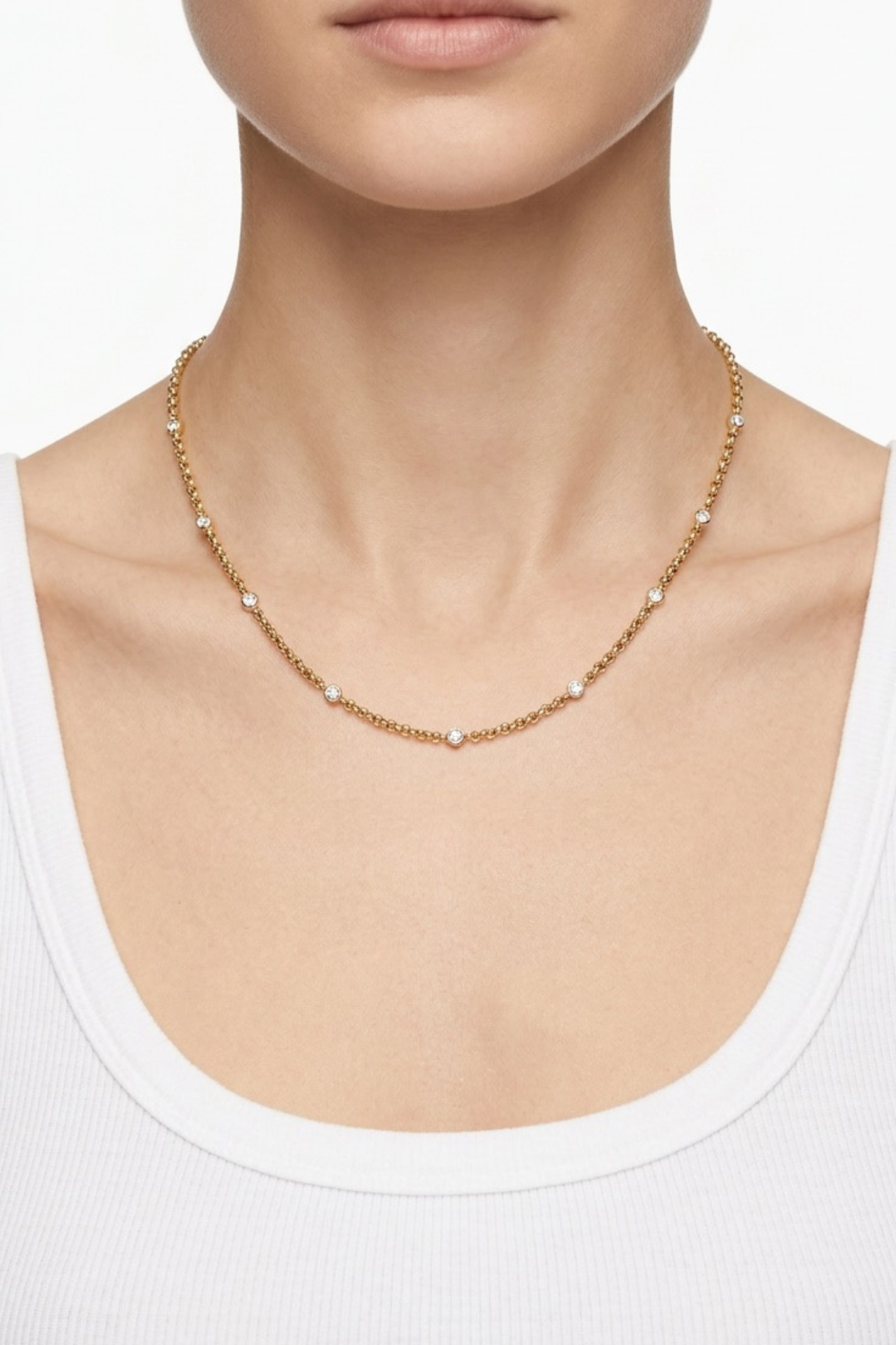 18K Dainty Diamond Necklace