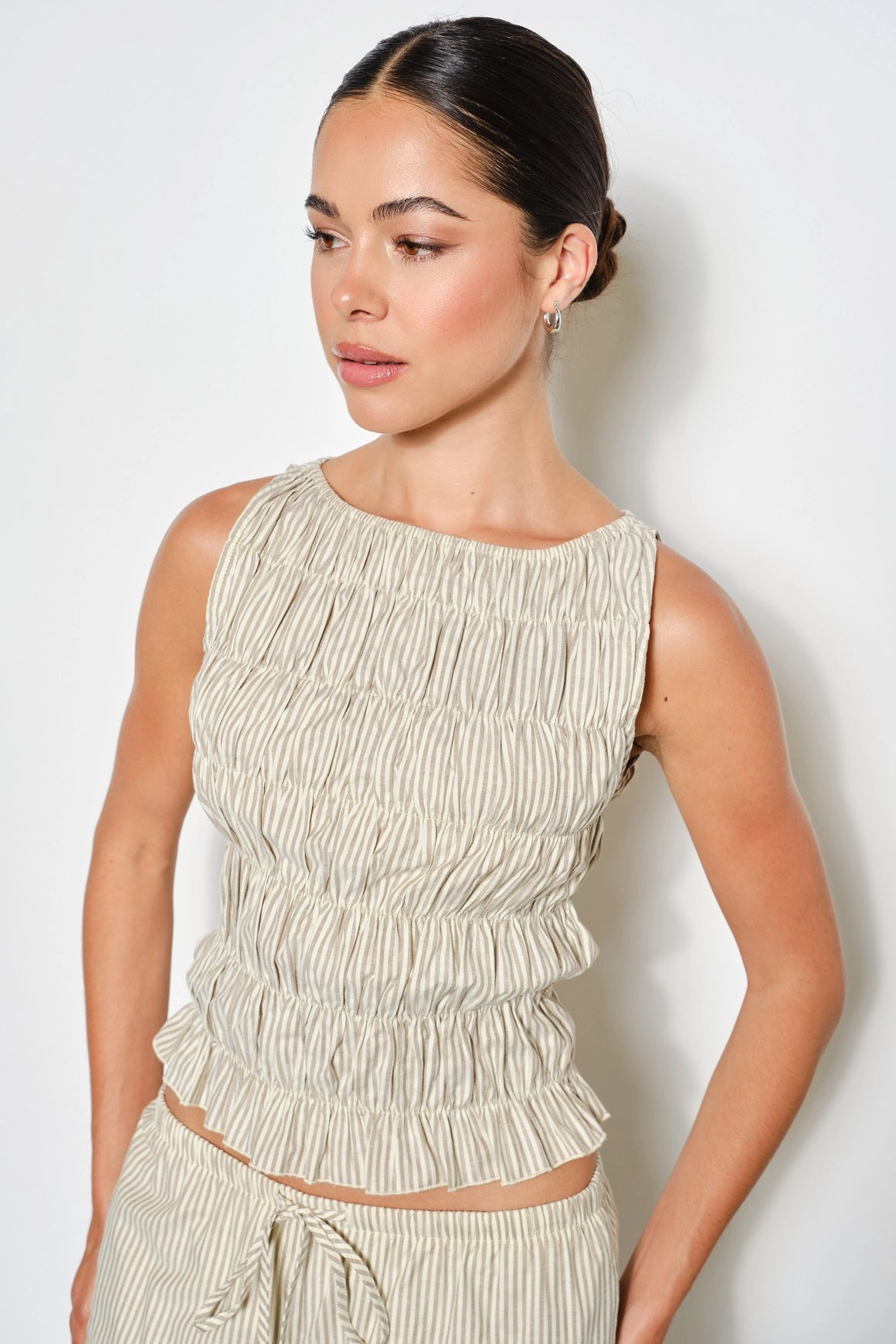 Posey Smocked Top - Brown Multi