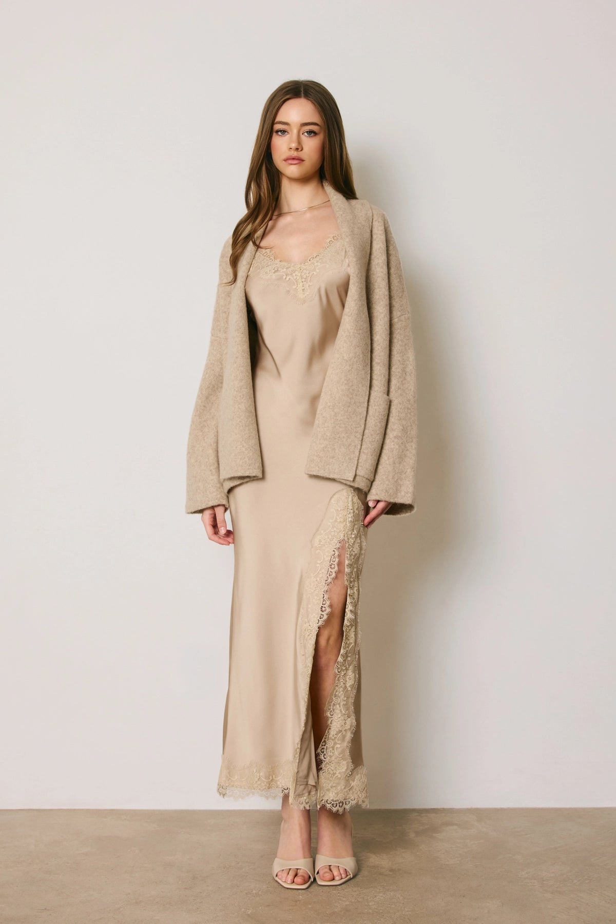 Relaxed Shawl Cardigan - Oatmeal
