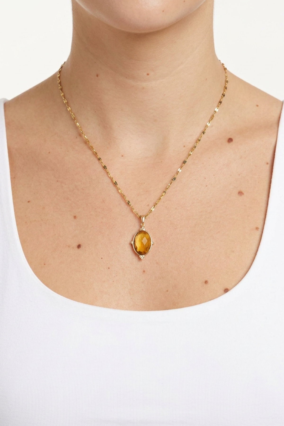 18K Celeste Brown Stone Necklace