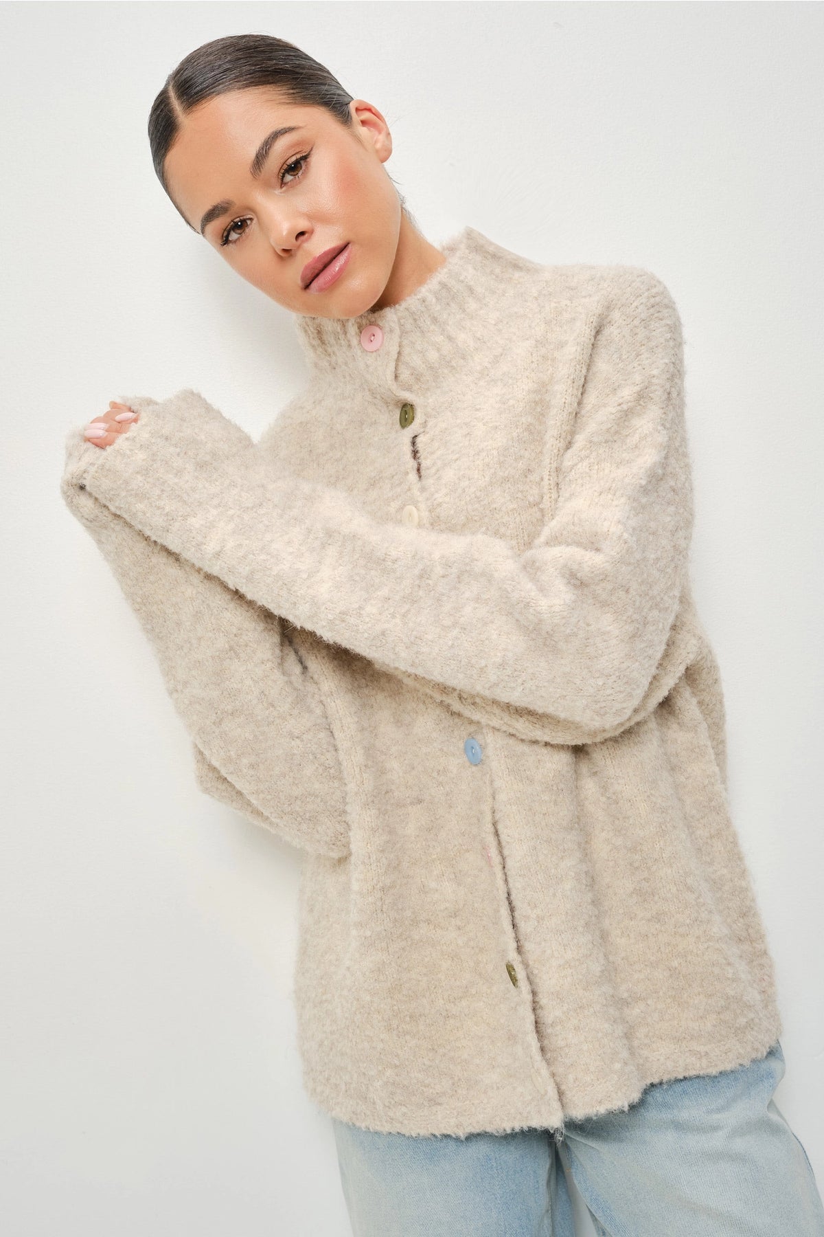 Keira Funnel Neck Knitted Sweater