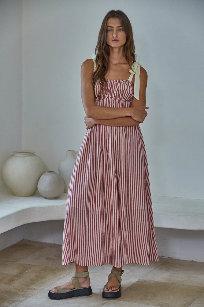 red striped summer dress Livro Stroll Dress, Red Stripes  Monkee's of Mount Pleasant