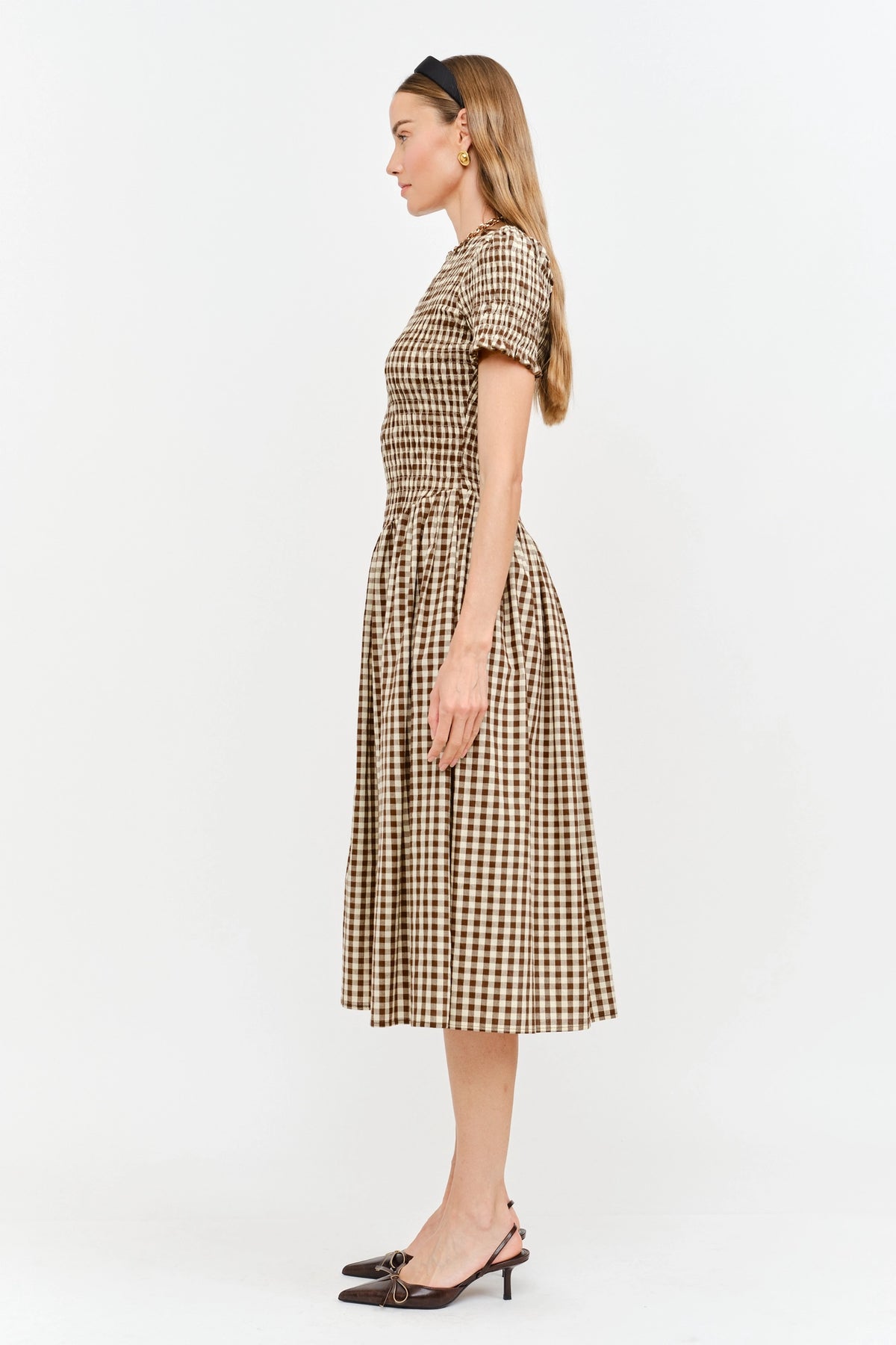 Bianca Midi Dress - Brown
