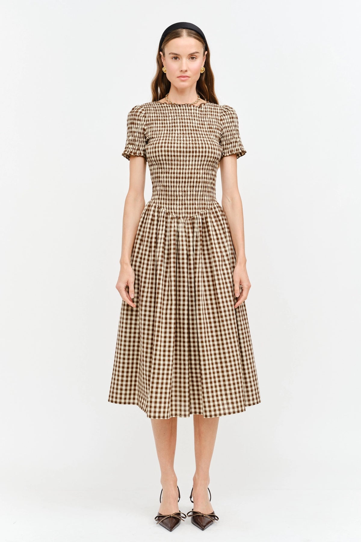 Bianca Midi Dress - Brown