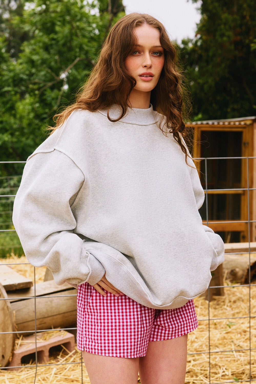 Reversible Mock Neck Sweatshirt - Grey