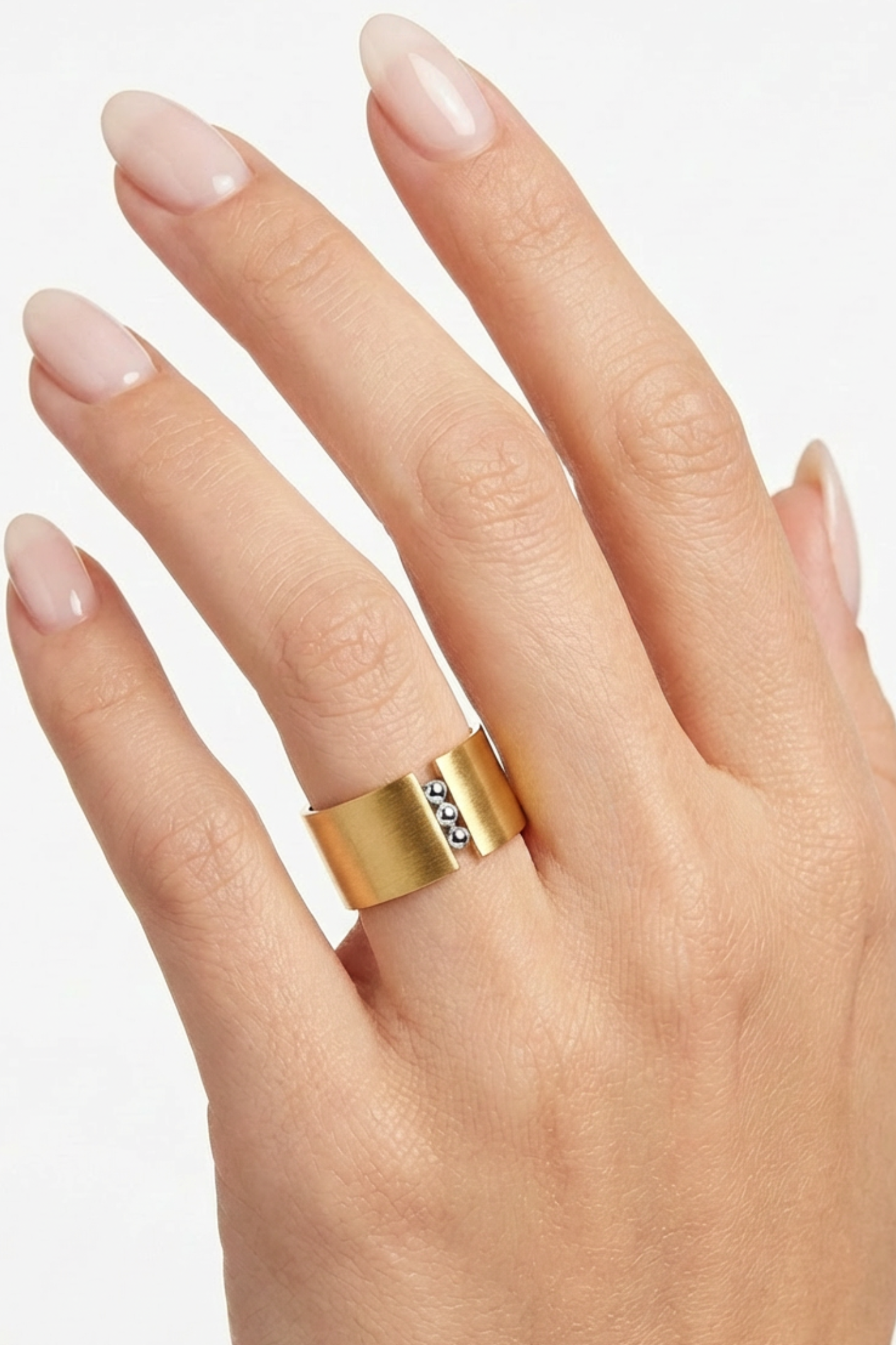 18K Sage Two Tone Ring