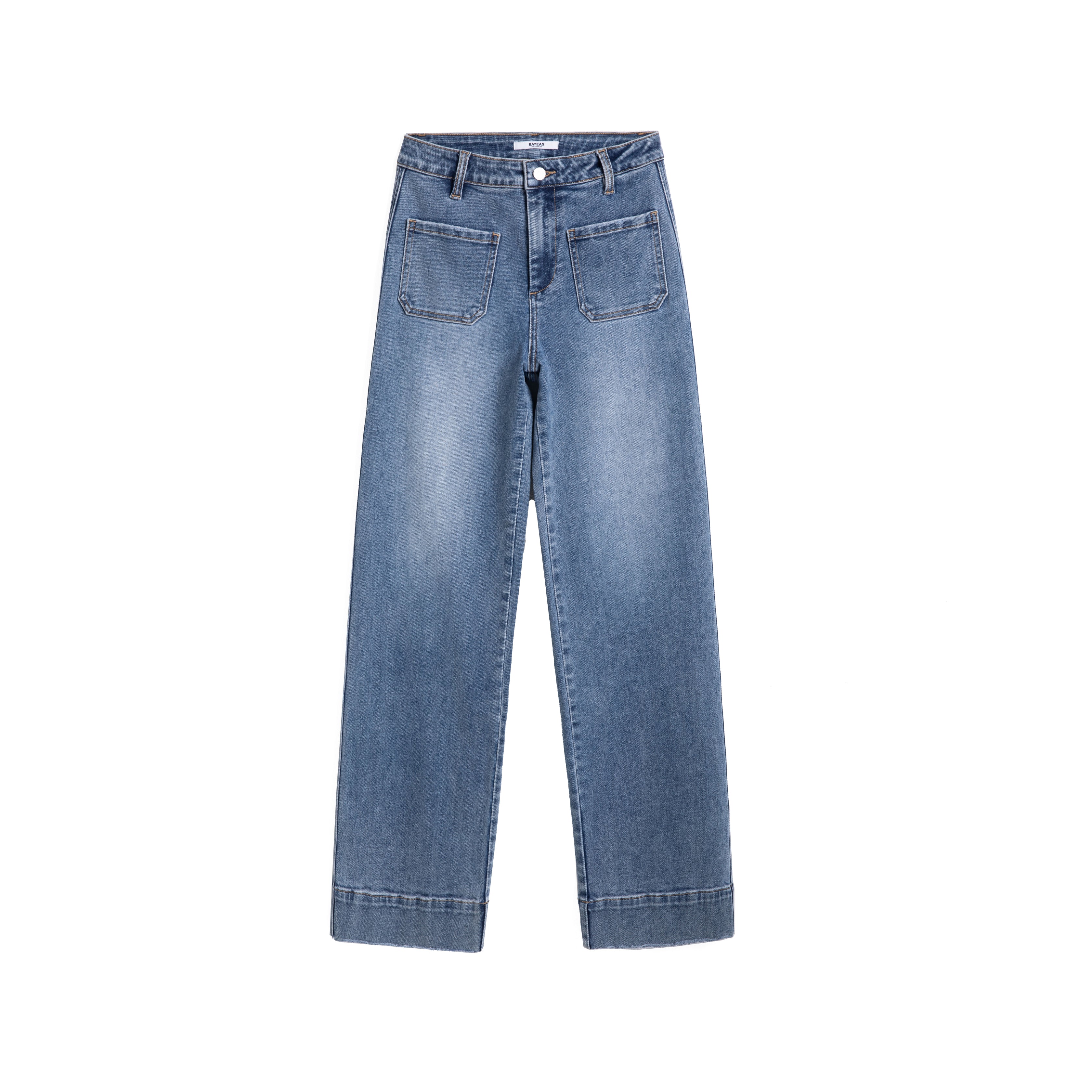 High Rise Wide Leg Jeans - Medium Blue