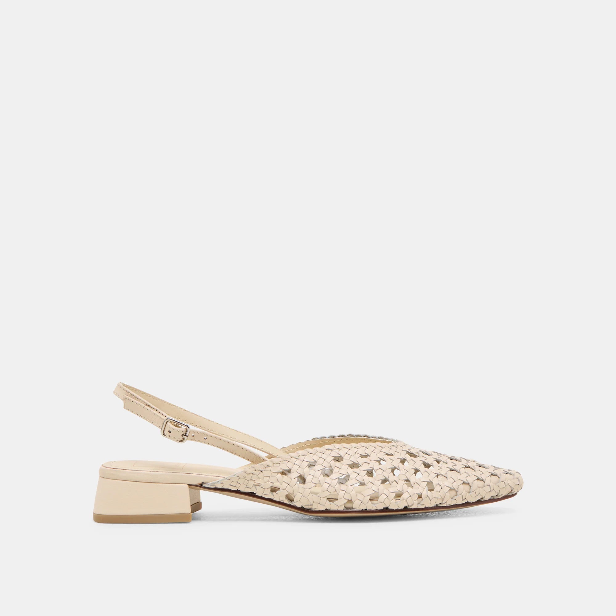 Dolce Vita Birdie Woven Flats - Off White Leather