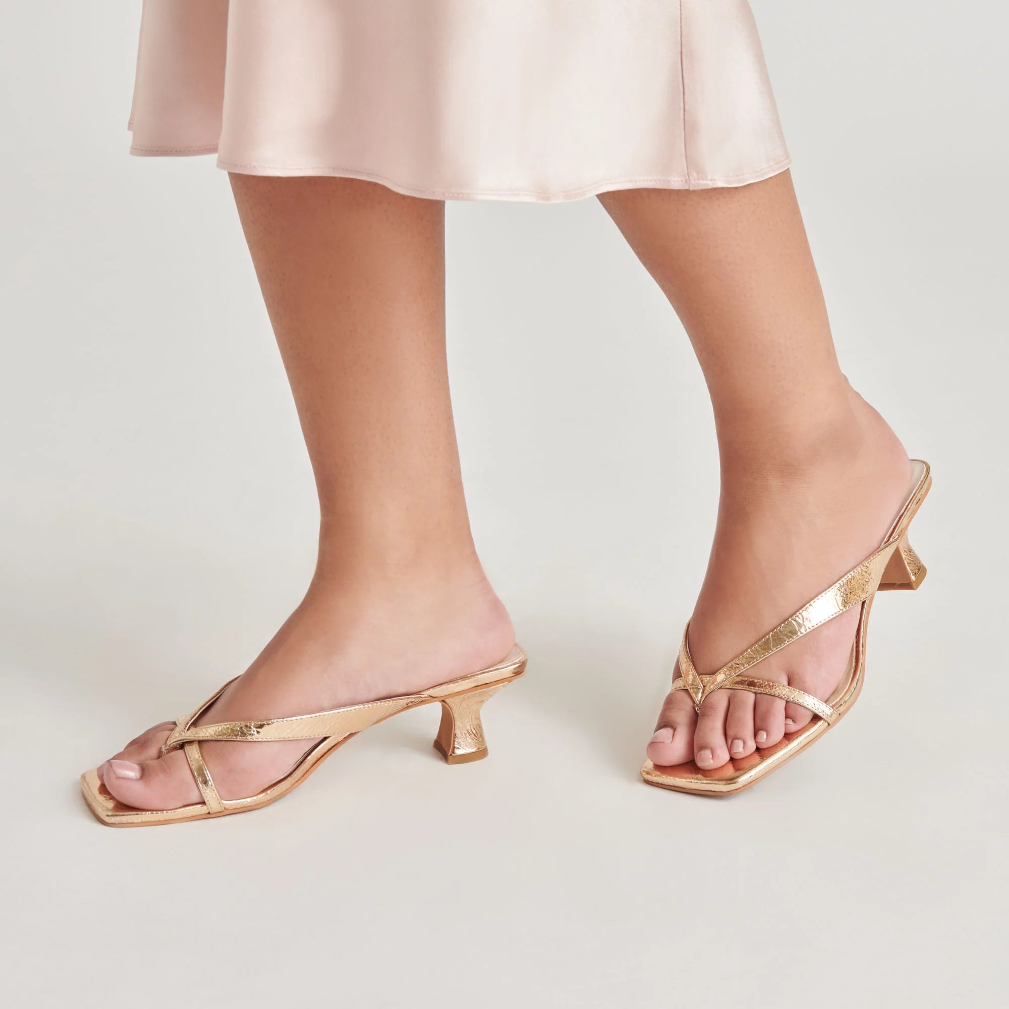 Dolce Vita Brevel Heels - Gold Leather