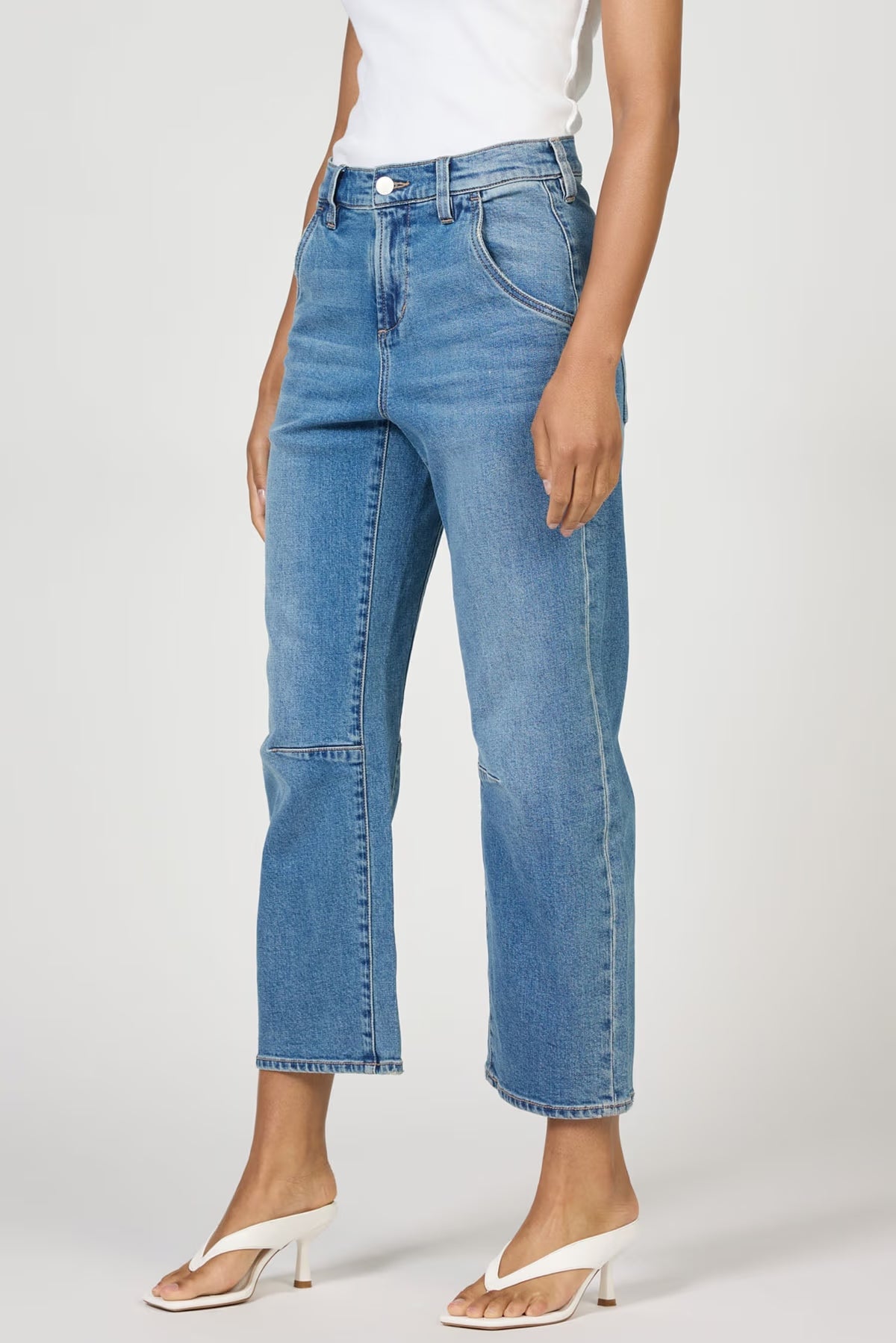 Lasso High Rise Cropped Jeans - Kenia Blue