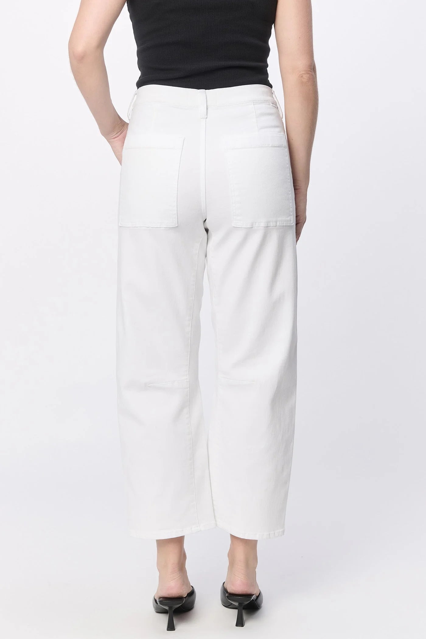Lasso High Rise Cropped Pants - White