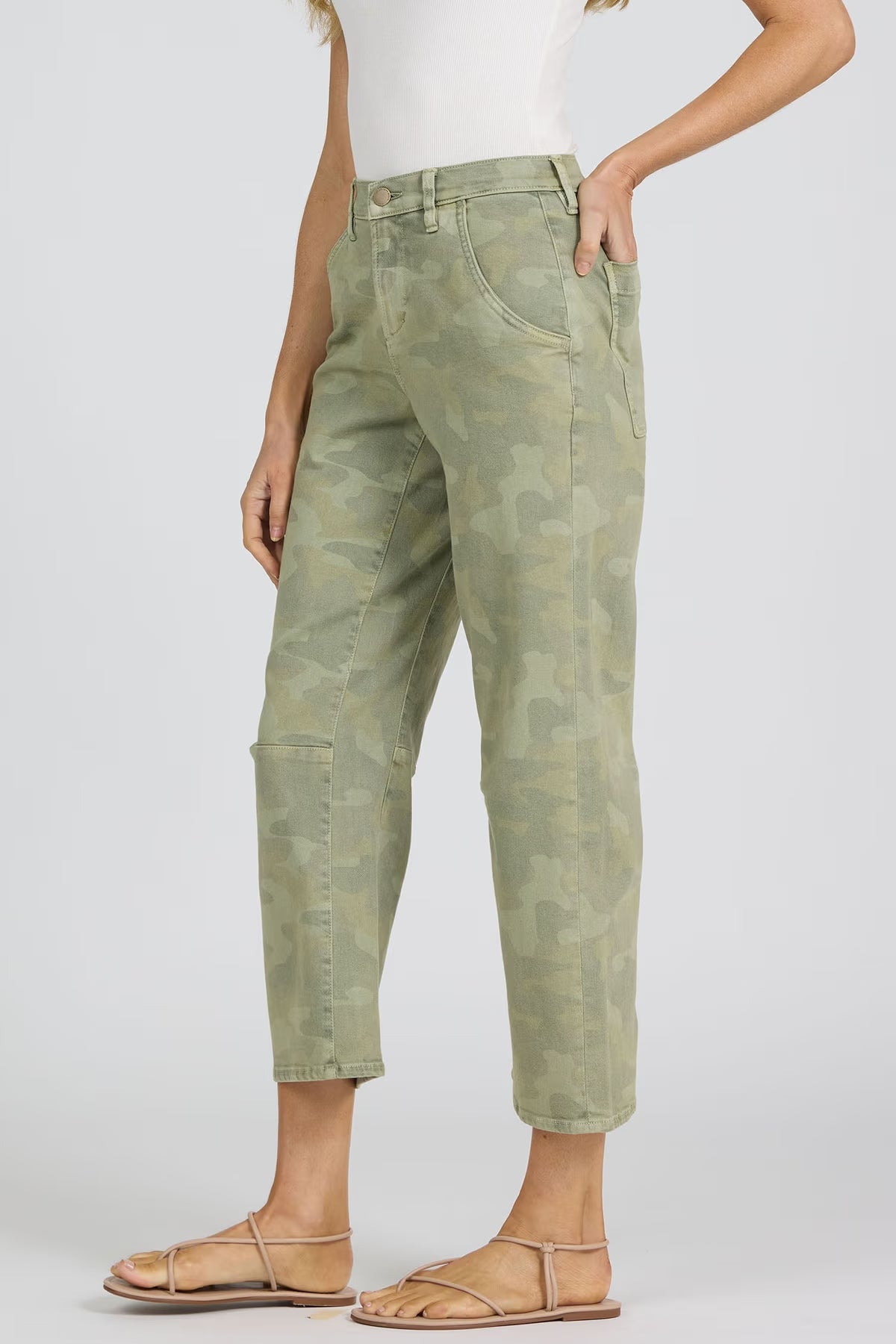 Lasso High Rise Cropped Jeans - Riviera Camo