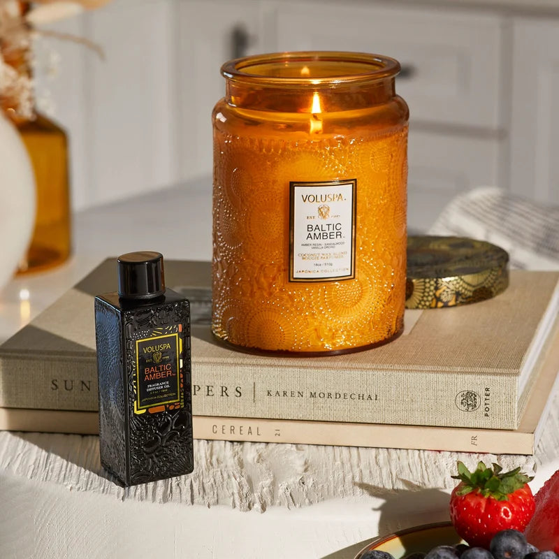 Voluspa - Large Glass Jar Candle - 18oz - Baltic Amber