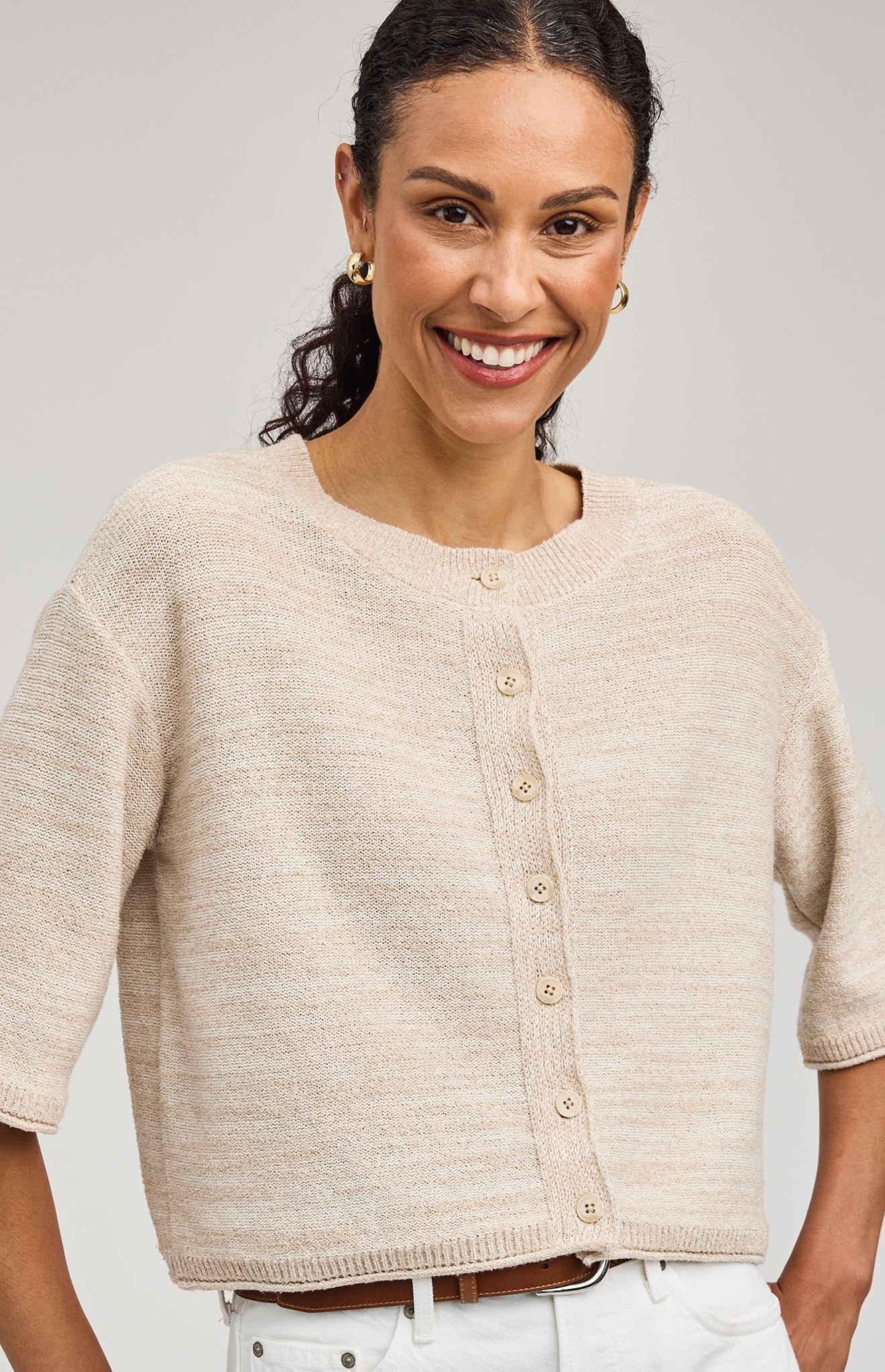 Genevieve Knit Sweater - Linen