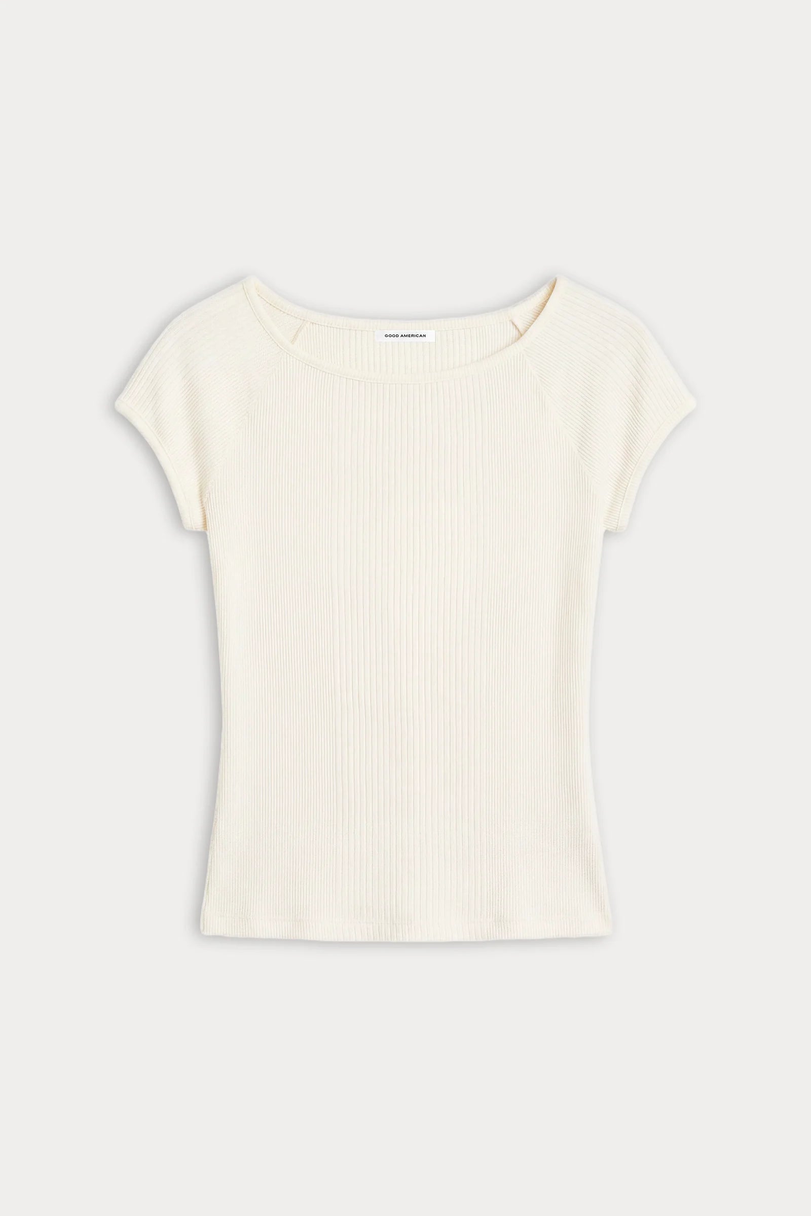 Good American - The Variegated Rib Top - Chalk