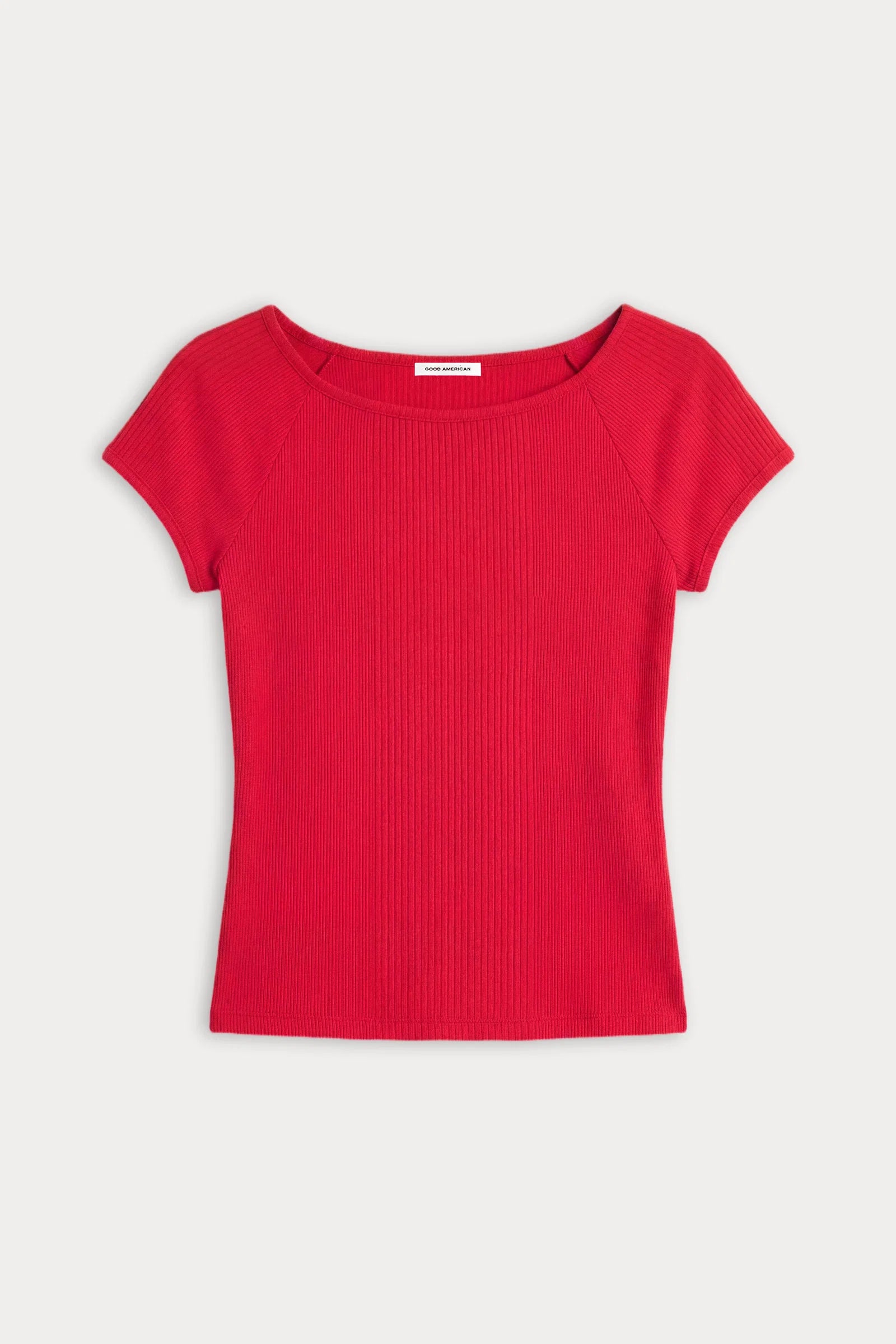 Good American The Variegated Rib Top - Crimson Rose