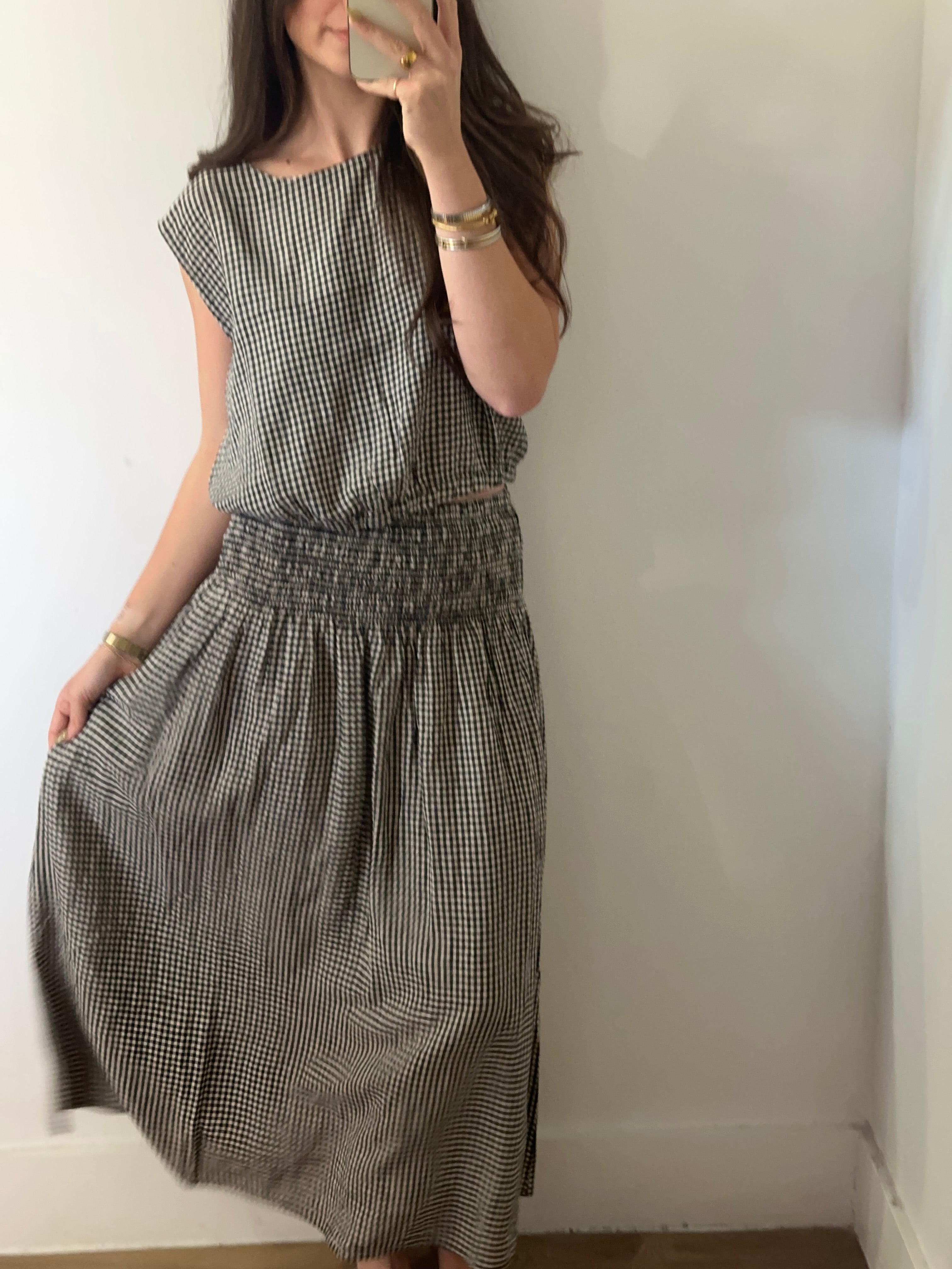 Z Supply Brooke Gingham Skirt - Black
