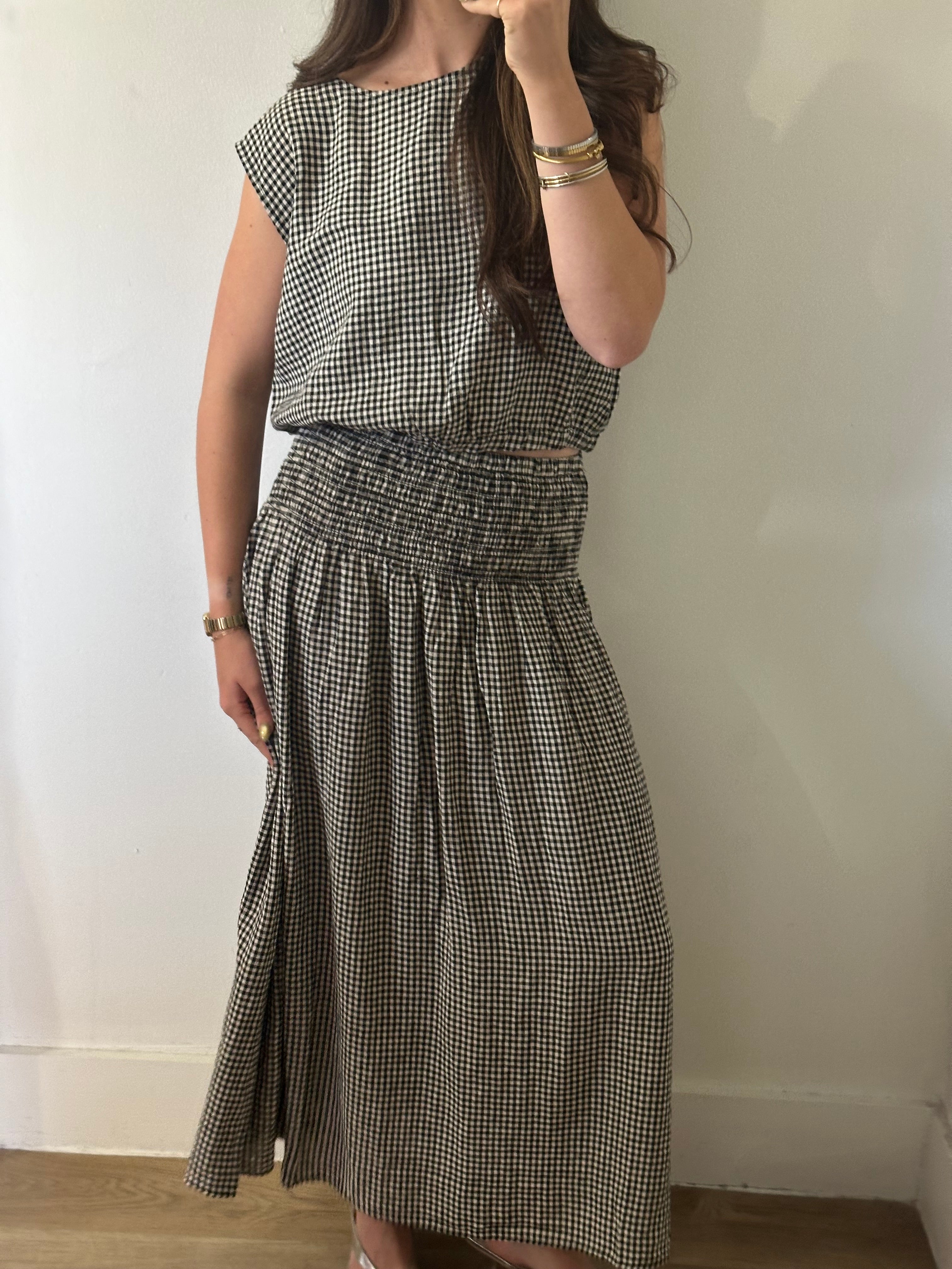 Z Supply Brooke Gingham Skirt - Black