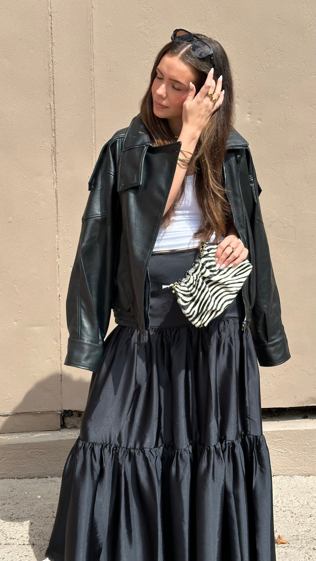 Free People - Juliette Satin Maxi Skirt - Black