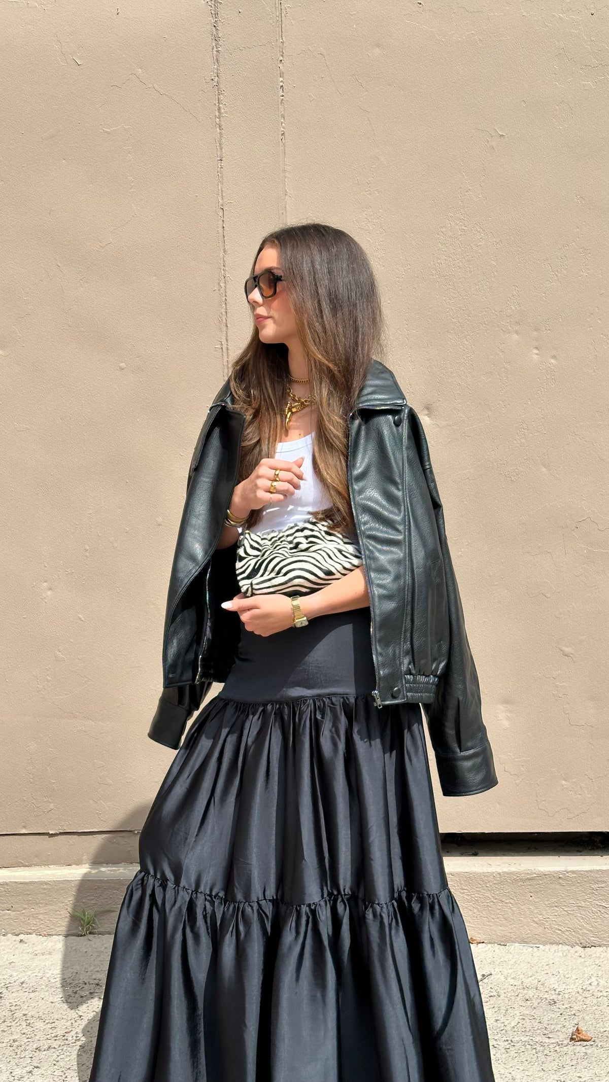 Free People - Juliette Satin Maxi Skirt - Black