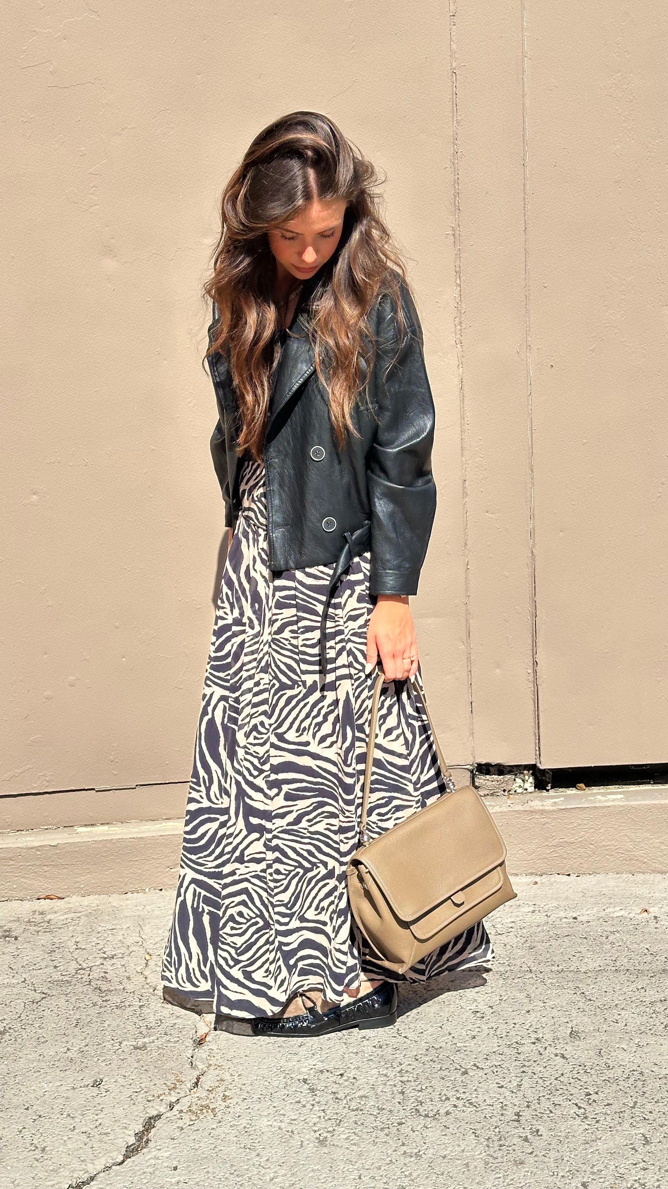 Zebra Maxi Skirt