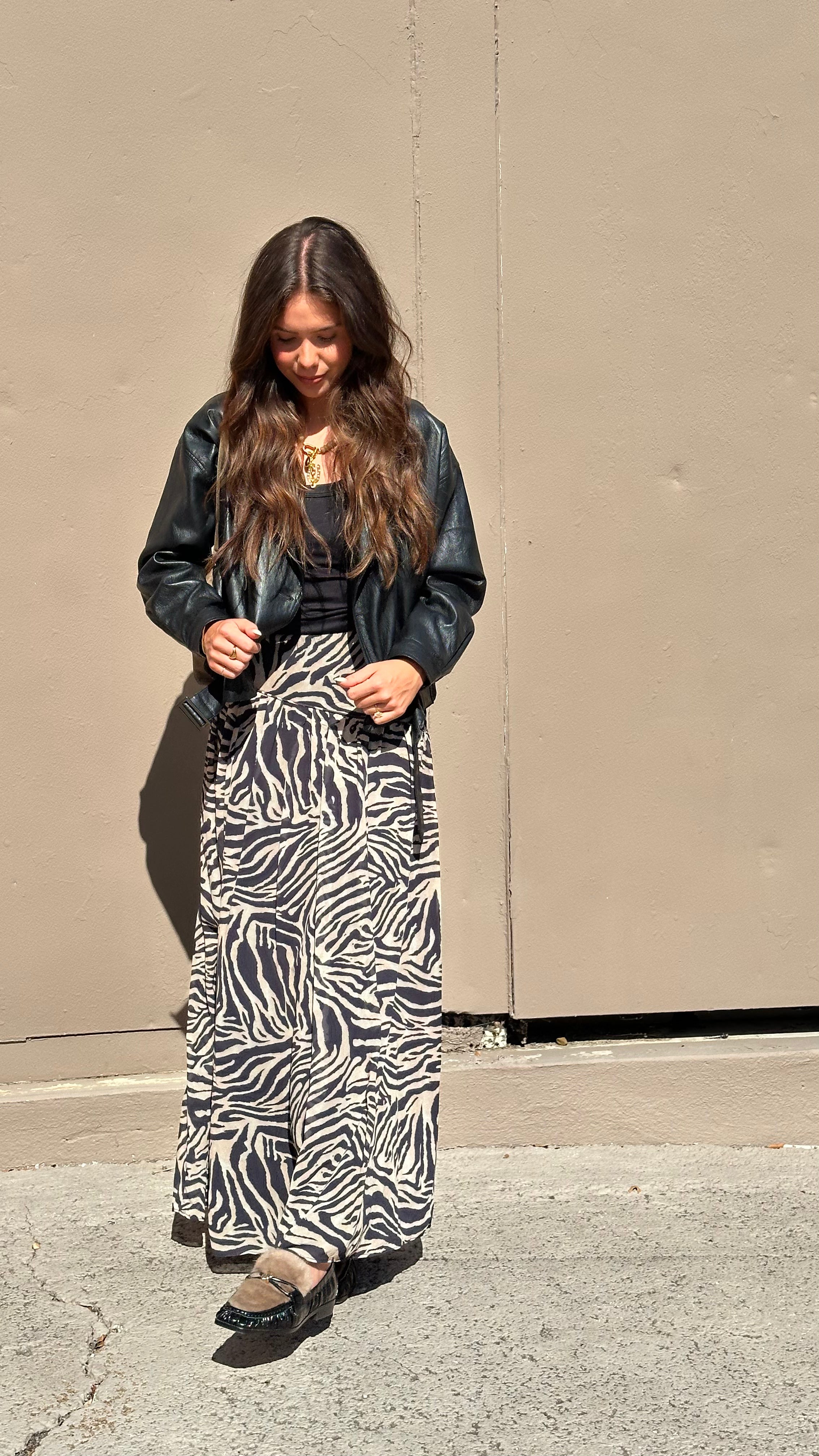 Zebra Maxi Skirt