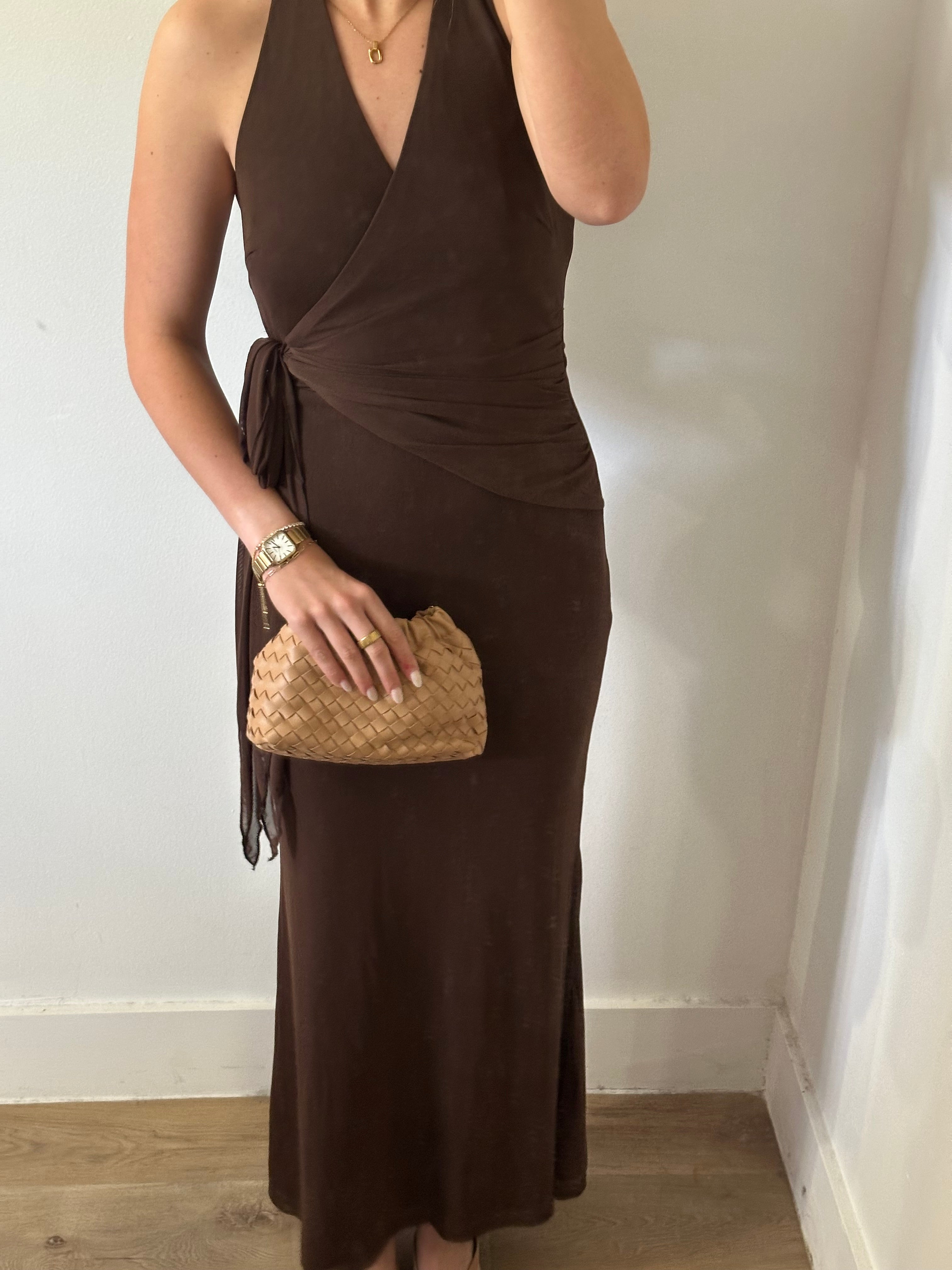 Halter Wrap Maxi Dress