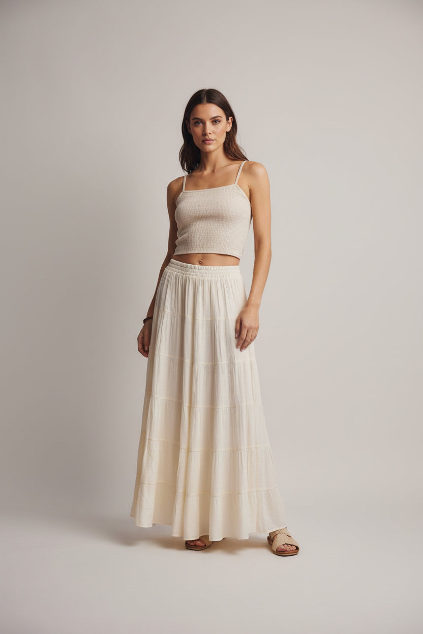 Tiered Maxi Skirt