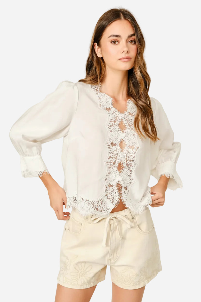 Lacey Linen Blouse