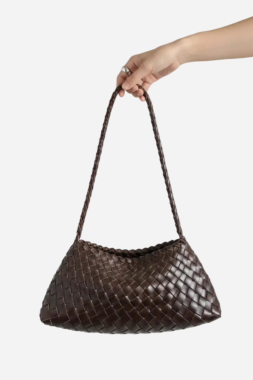 Woven Brown Shoulder Bag