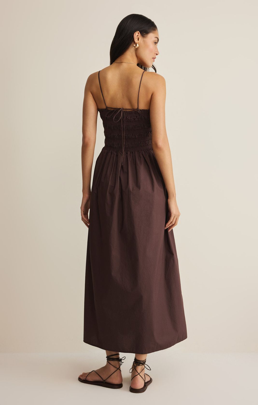 Z Supply Cornelia Poplin Maxi Dress - Chocolate Cherry