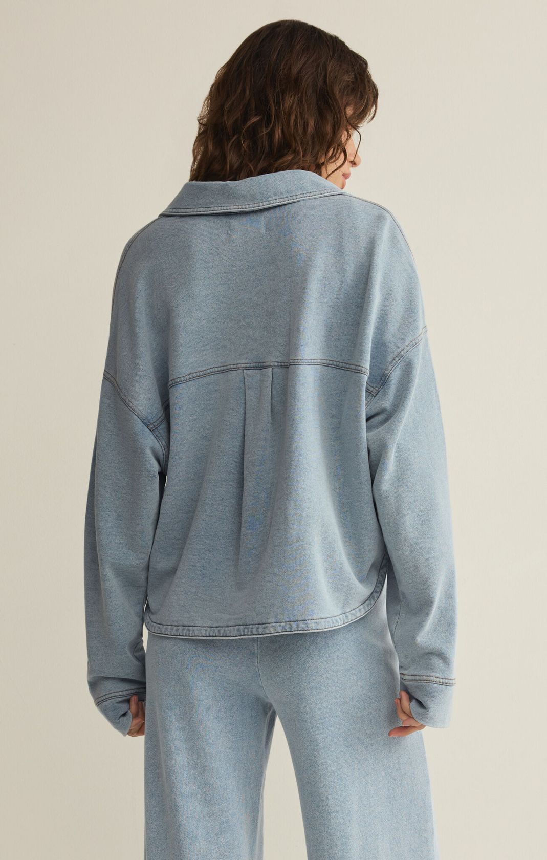 Z Supply All Day Cropped Knit Jacket - Ocean Air Indigo