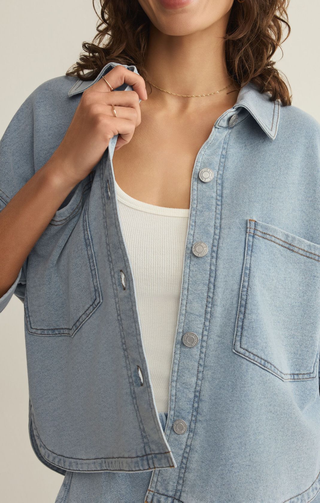 Z Supply All Day Cropped Knit Jacket - Ocean Air Indigo