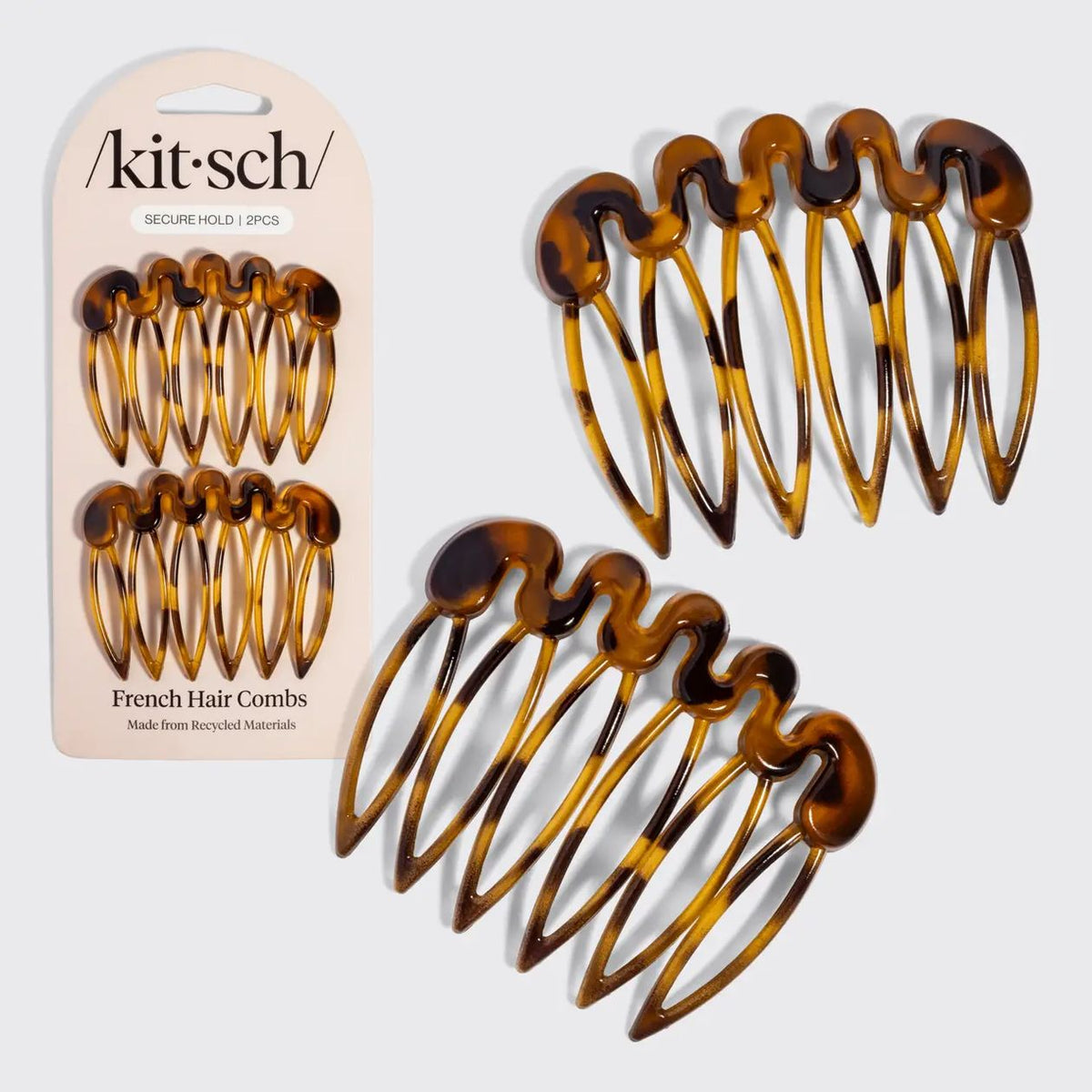 KITSCH - Recycled Plastic French Hair Combs - 2pc Set