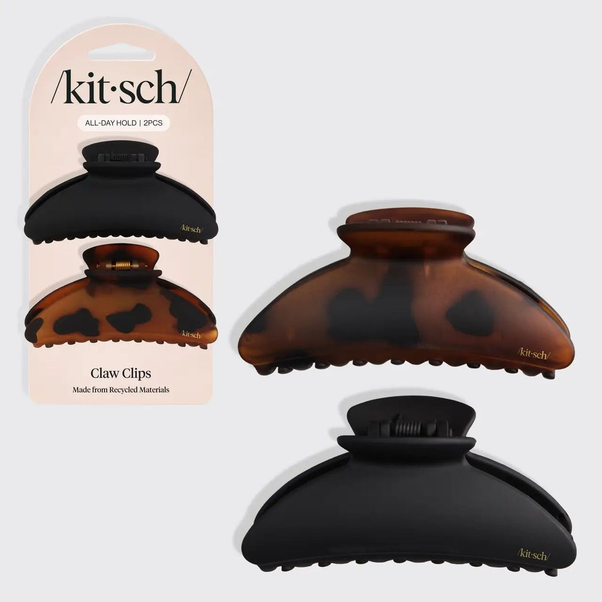 KITSCH - Recycled Plastic Medium Claw Clips - 2pc Set